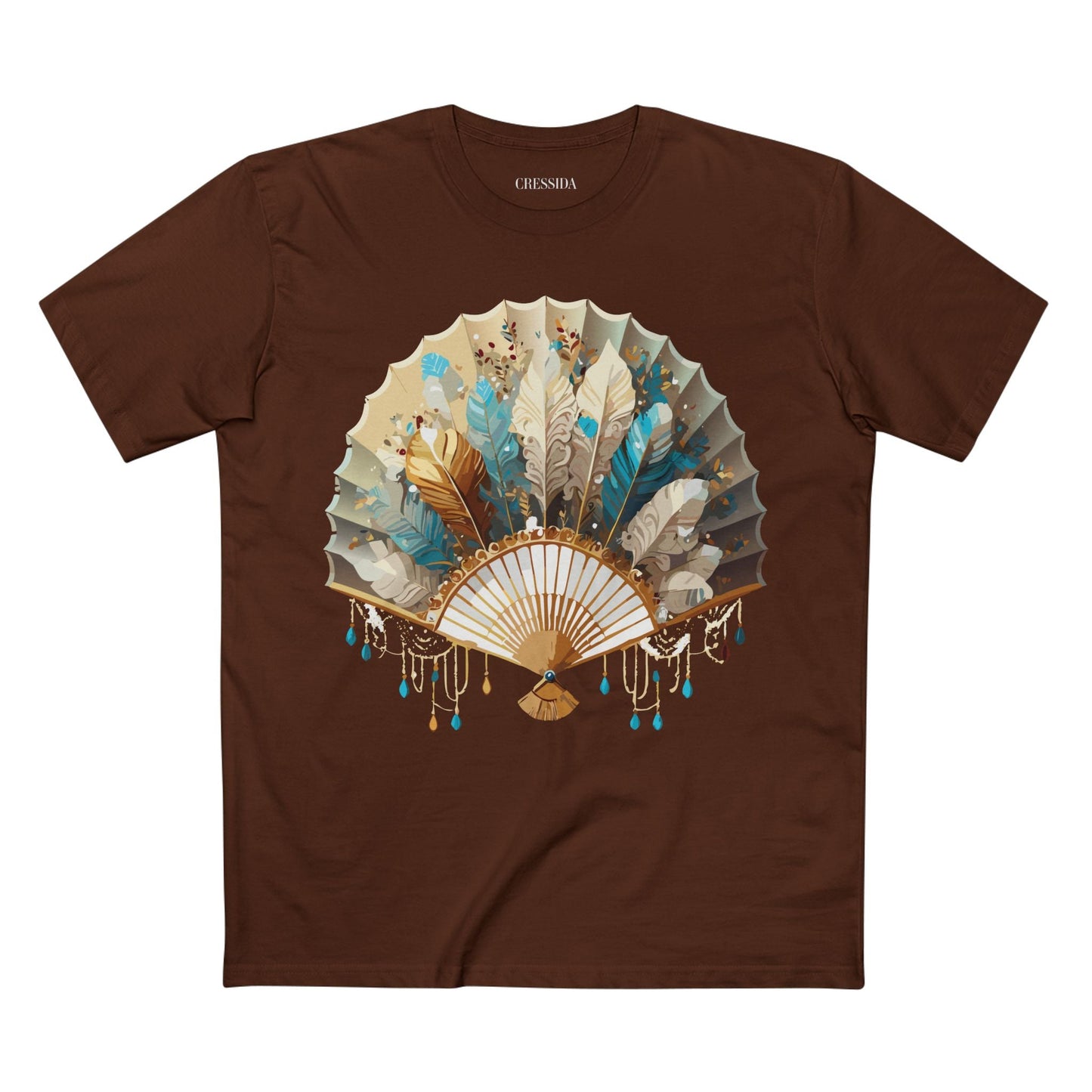Antique Fan Graphic Design T-Shirt Unisex 100 Cotton Floral Carnival Artwork Tee 9