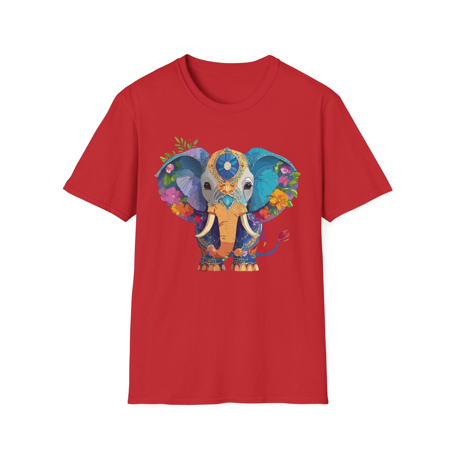 Elephant Graphic Shirt For Adults Unisex Softstyle Tee 100 Percent Cotton Gildan 64000