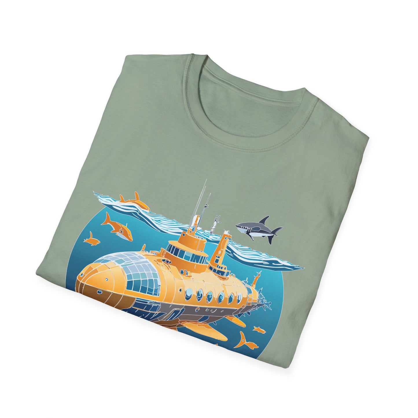 Ocean Themed Unisex Softstyle T Shirt 100 Percent Ring Spun Cotton U Boat Design Tee Everyday