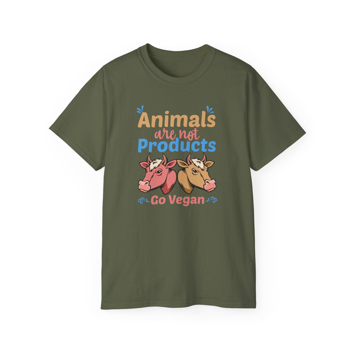 Animals Are Not Products Go Vegan T-Shirt | Vegan Animal Rights Tee