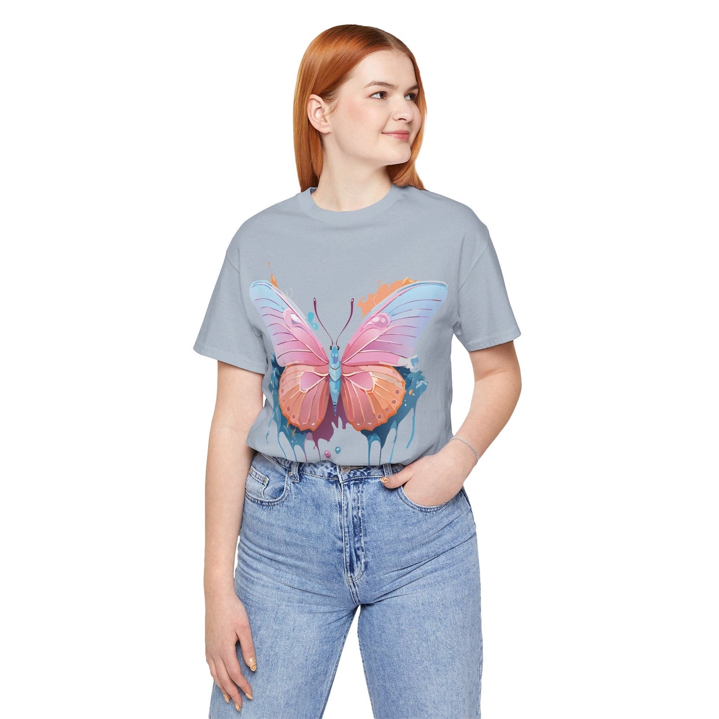 Butterfly Graphic Tee Unisex Short Sleeve Adelpha Vintage Art Shirt