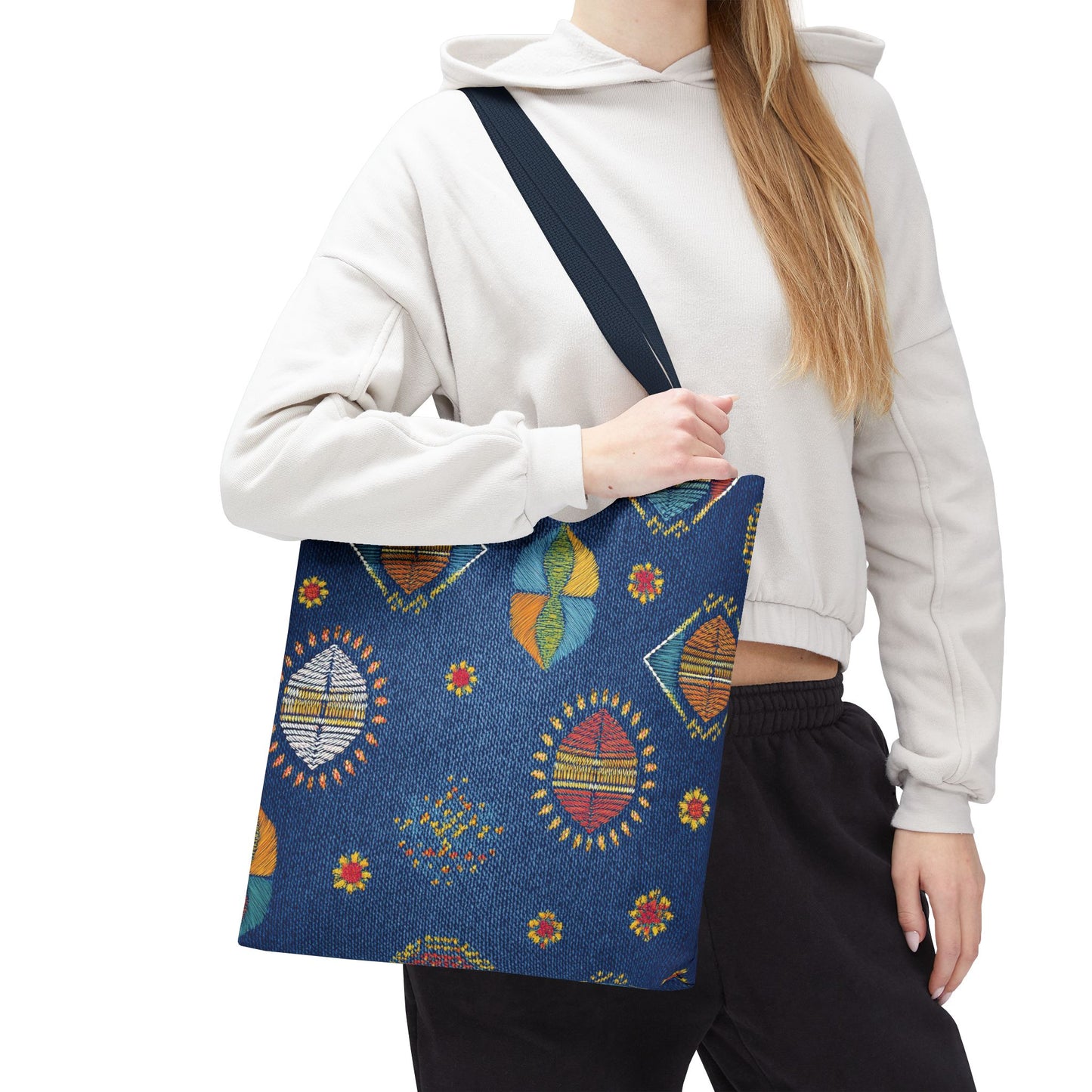 Diwali Graphic Denim Fabric Imitation Print Unisex Canvas Bag Poly Spun 3 Sizes Tote Bag 205-5