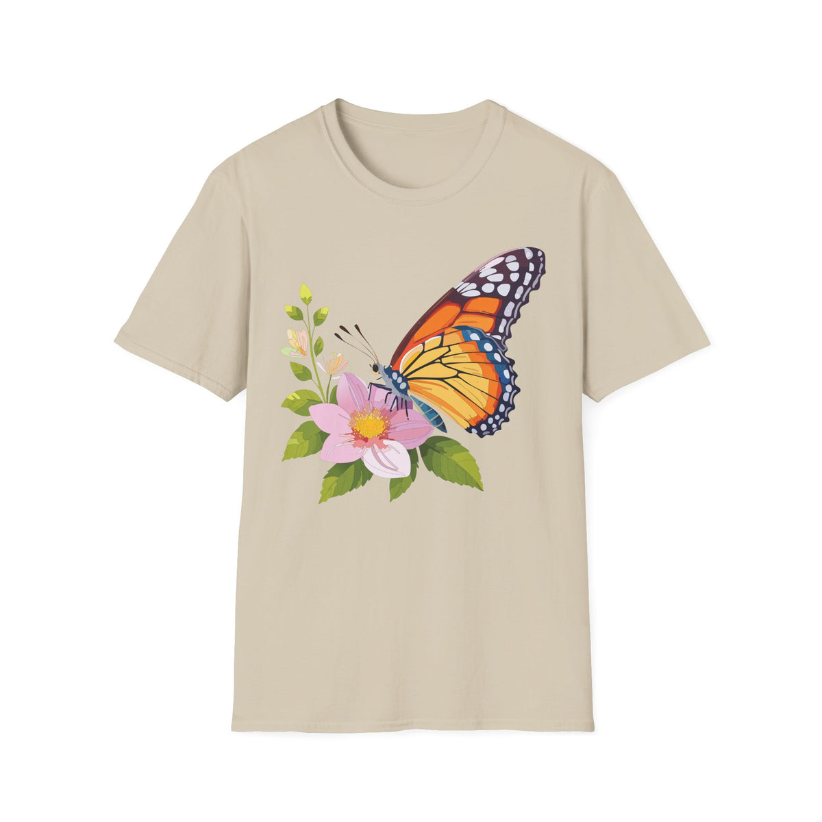 Butterfly and Wildflower Graphic Tee Unisex 100 Cotton Gildan T-Shirt