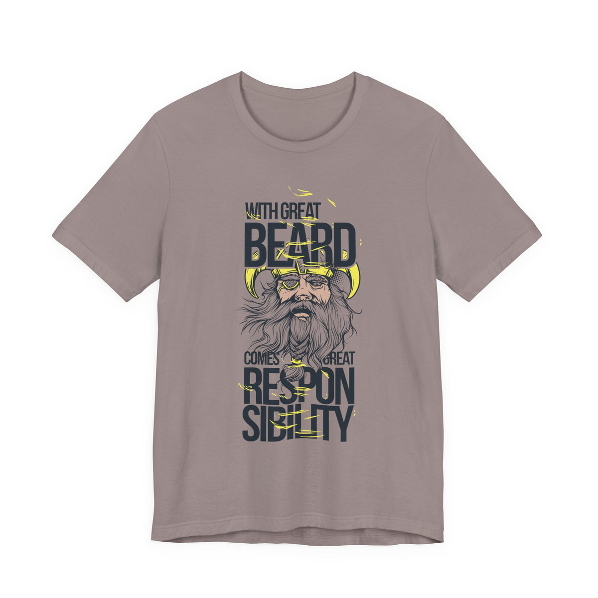With Great Beard Comes Great Responsibility Tee Viking Beard Graphic Shirt A-2
