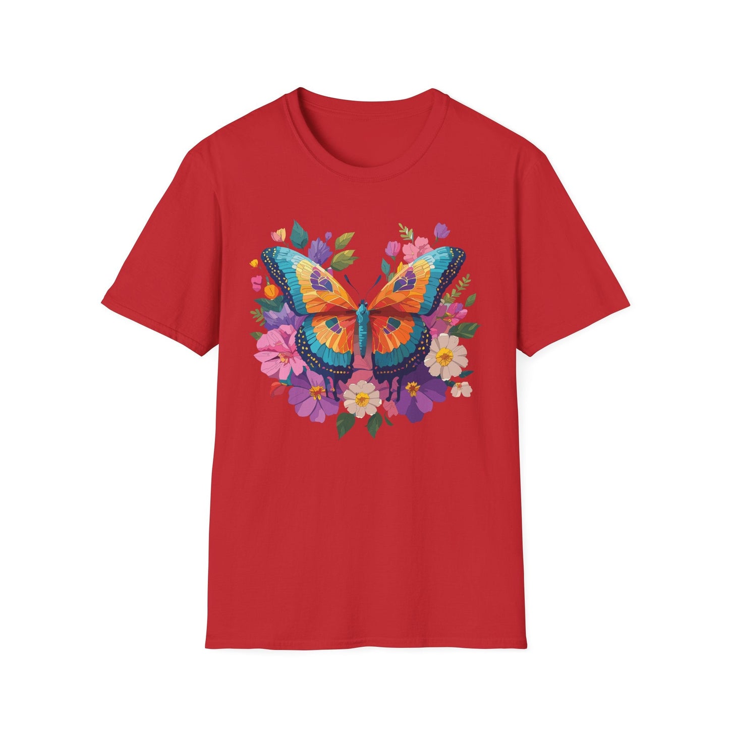 Butterfly Themed Unisex Softstyle T Shirt 100 Cotton Monarch Design Tee Gildan 64000