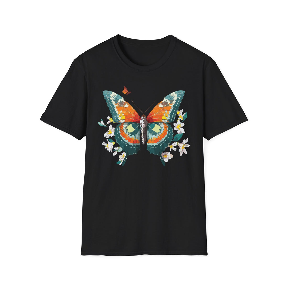 Colorful Watercolor Butterfly T-Shirt | Floral Graphic Tee Unisex 100 Cotton Gildan T-Shirt