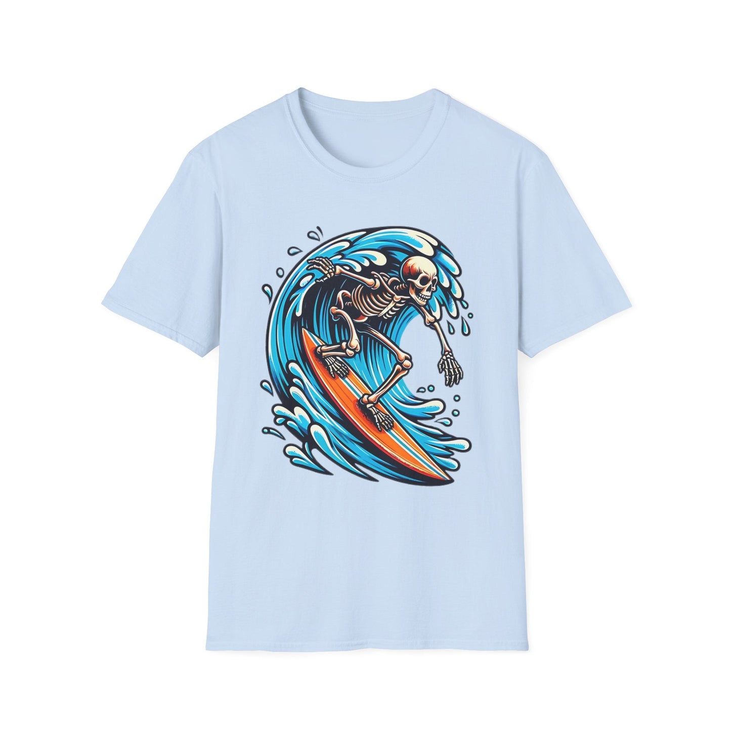 Skull Tee Shirt With Skeleton Art Design Unisex Gildan Softstyle 64000 Ring Spun Cotton Tee