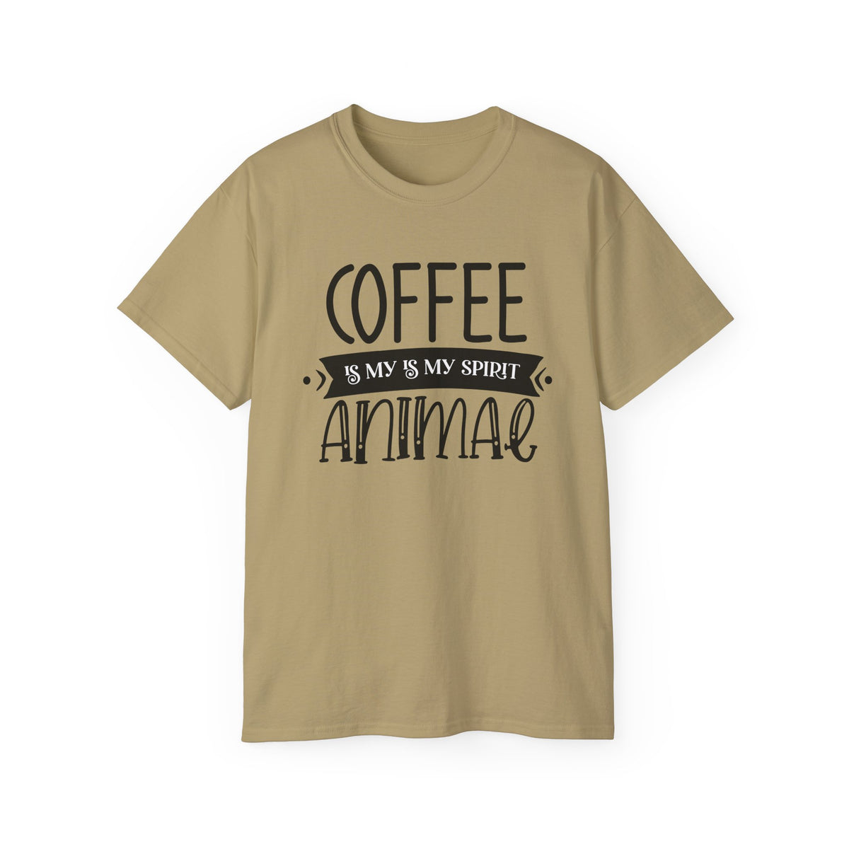 Coffee Is My Spirit Animal Tee | Funny Coffee Shirt, Typography Design