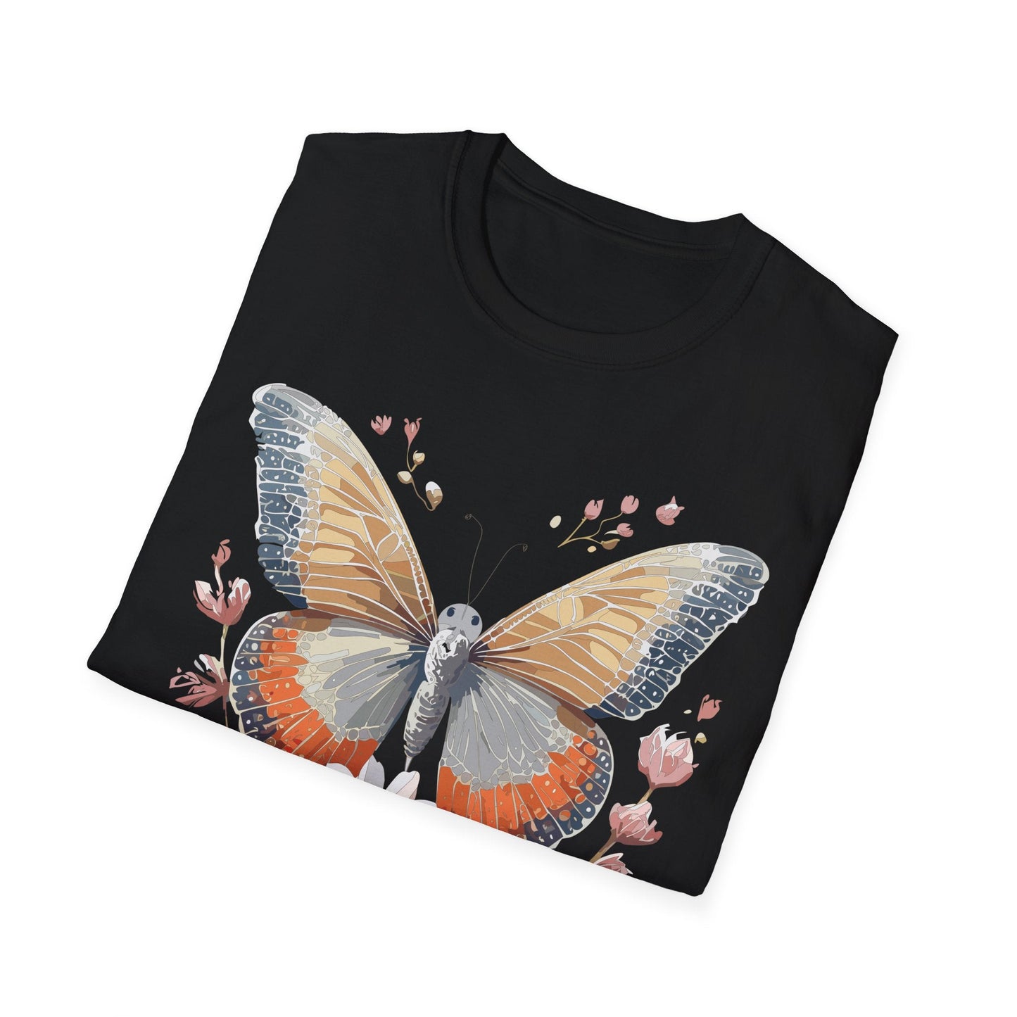 Unisex Butterfly T Shirt Softstyle Gildan 64000 Comfortable Durable Tee For Everyday Wear