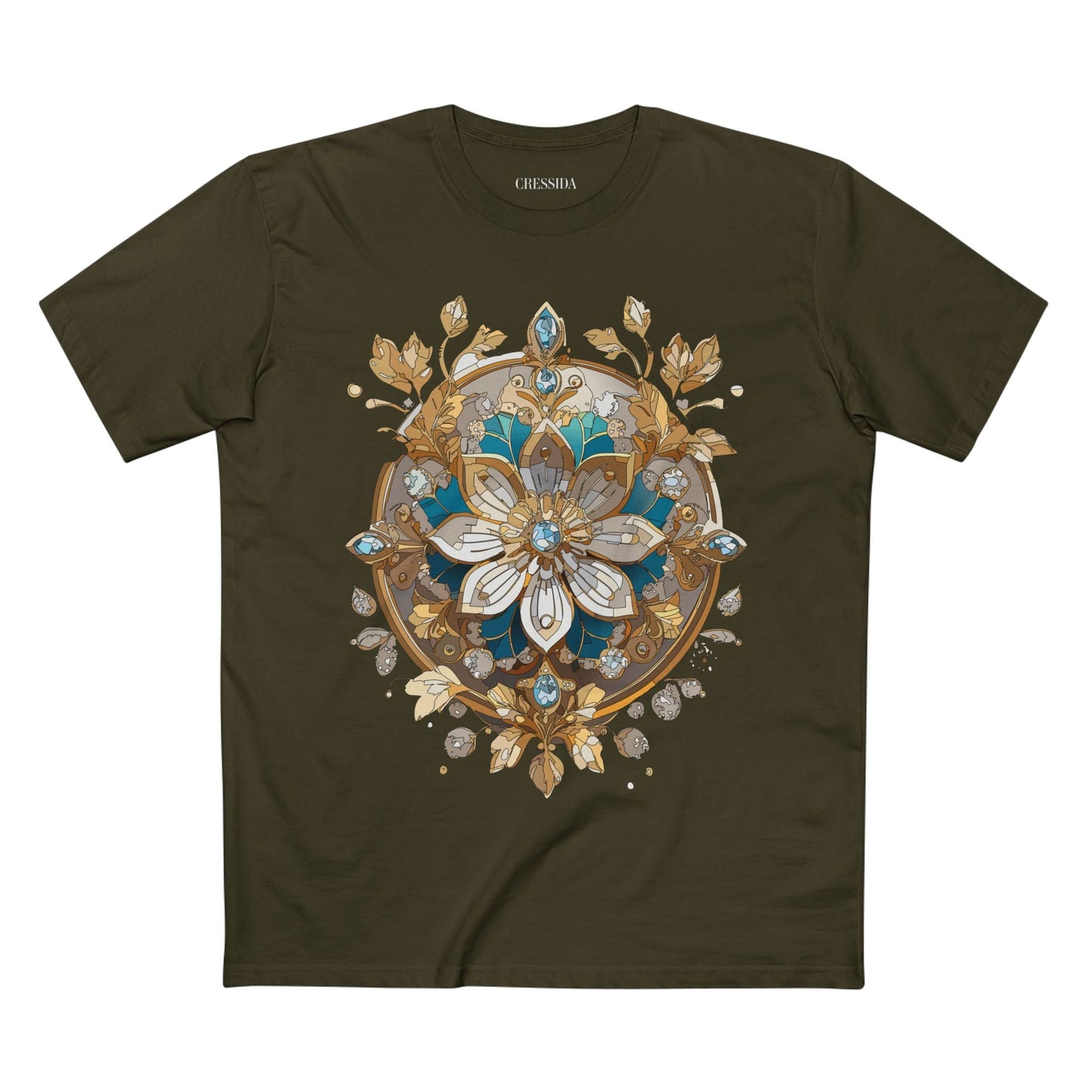 Floral Graphic T-Shirt Unisex 100 Cotton Art Design with Antique Flowers Tee 11