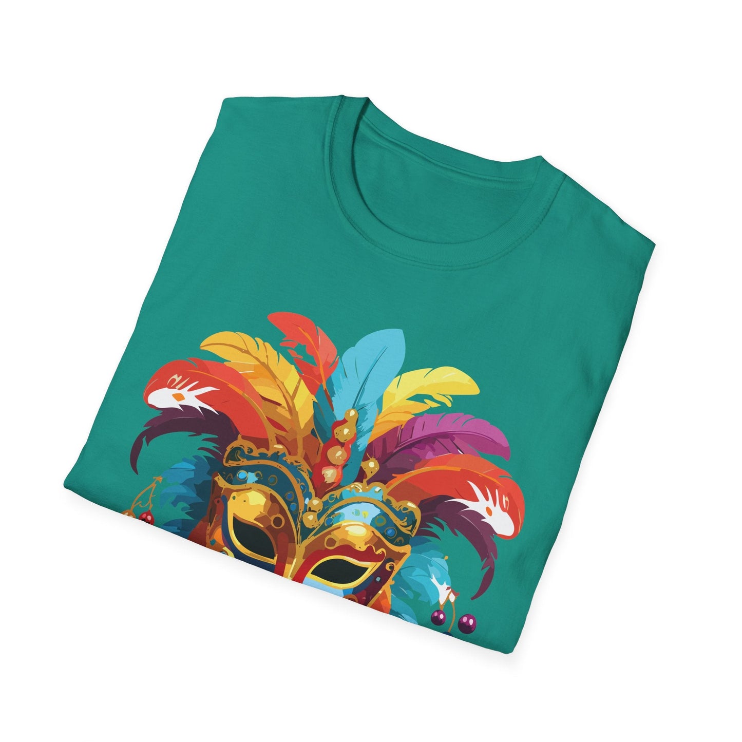 Mask Tee Shirt Unisex Masquerade Art Design Gildan Softstyle 64000 Short Sleeve Tee