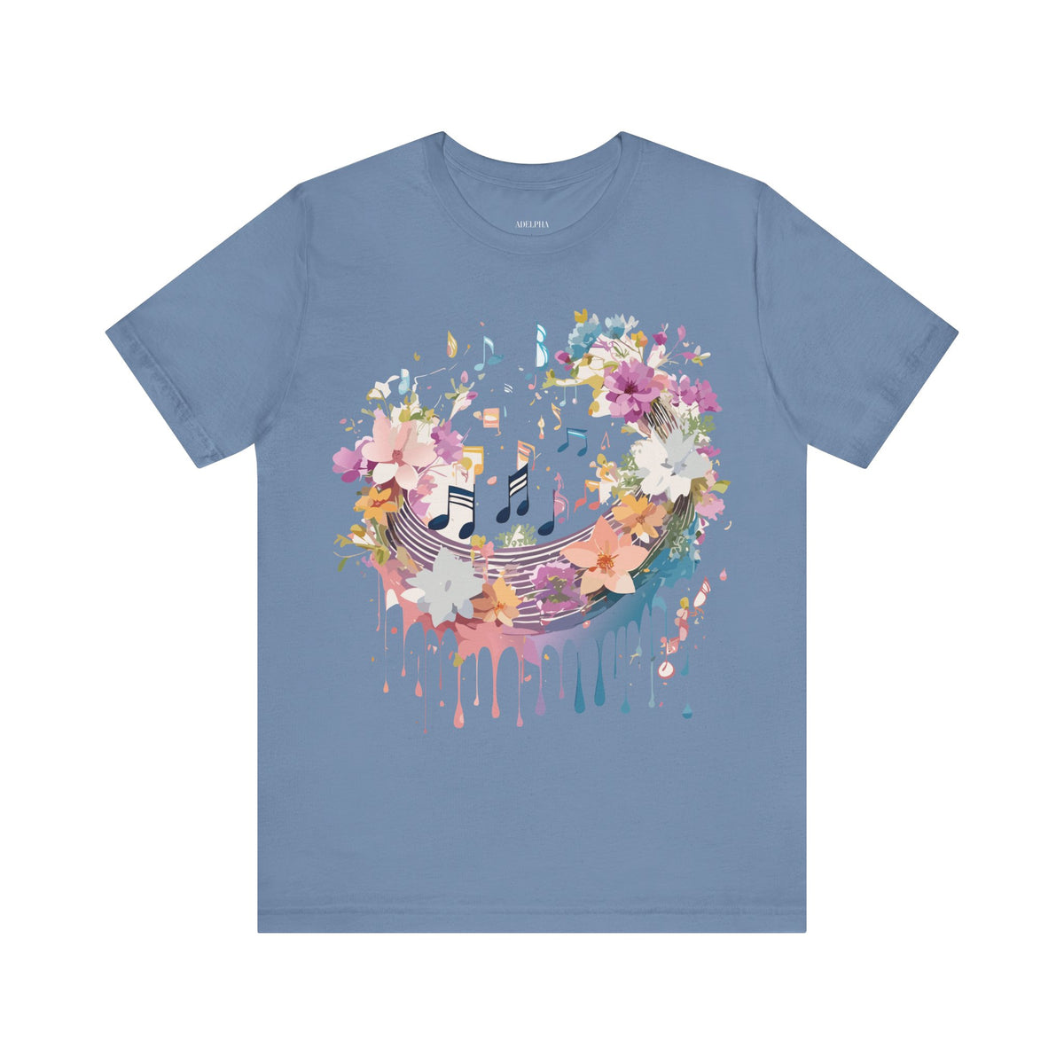 Music Graphic Unisex Cotton Bella+Canvas Tee with Art Design n152