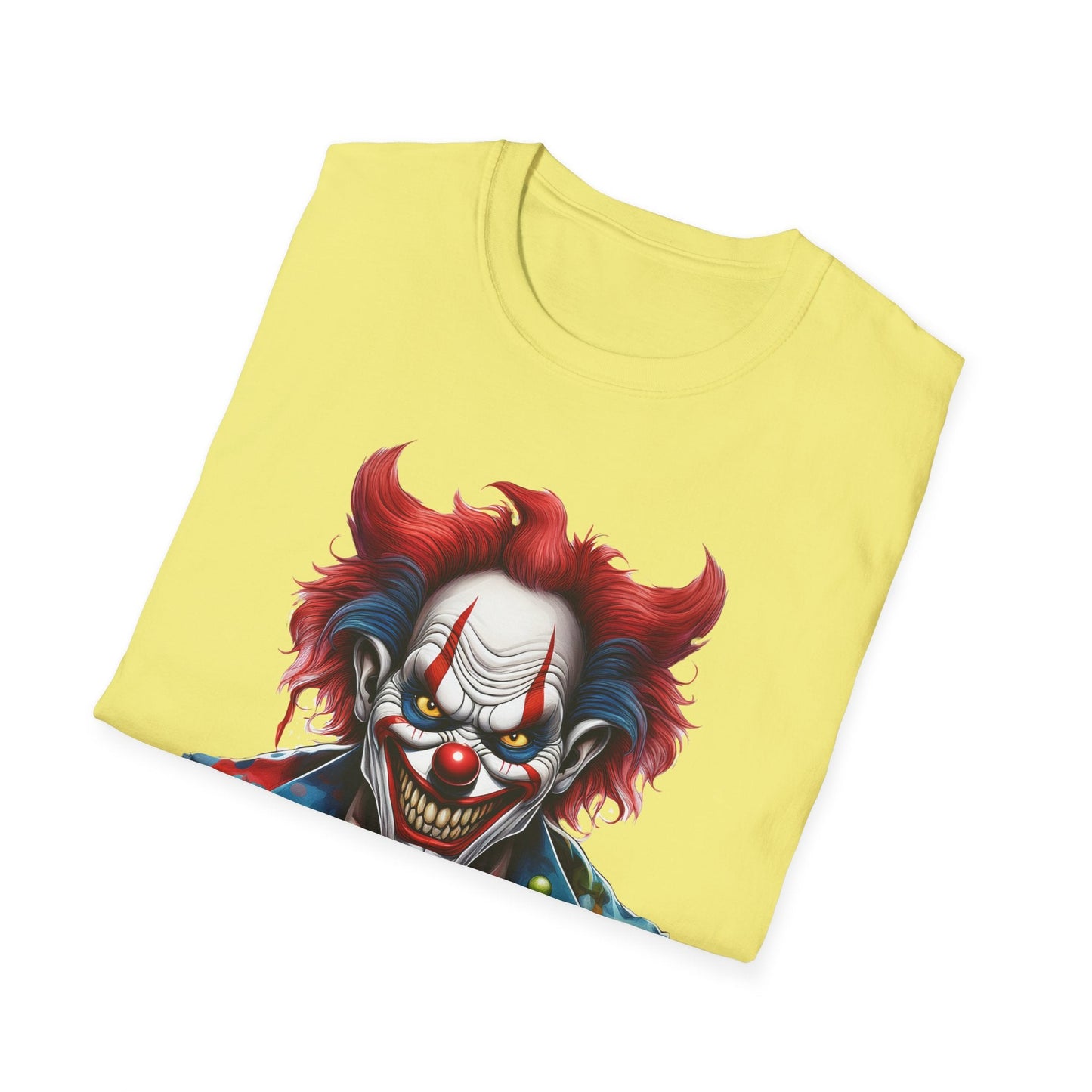 Unisex Clown Shirt With Funny Man Circus Print Tee Gildan Softstyle 64000 Classic Comfort Wear