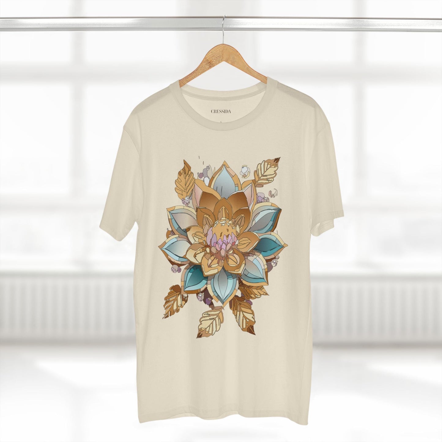 Floral Graphic T-Shirt Unisex 100 Cotton Art Design with Antique Flowers Tee 3