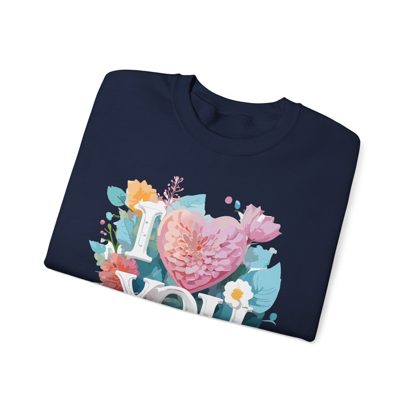 Floral Love Sweatshirt Unisex Valentines Day Gift 50 50 Cotton Polyester Crewneck