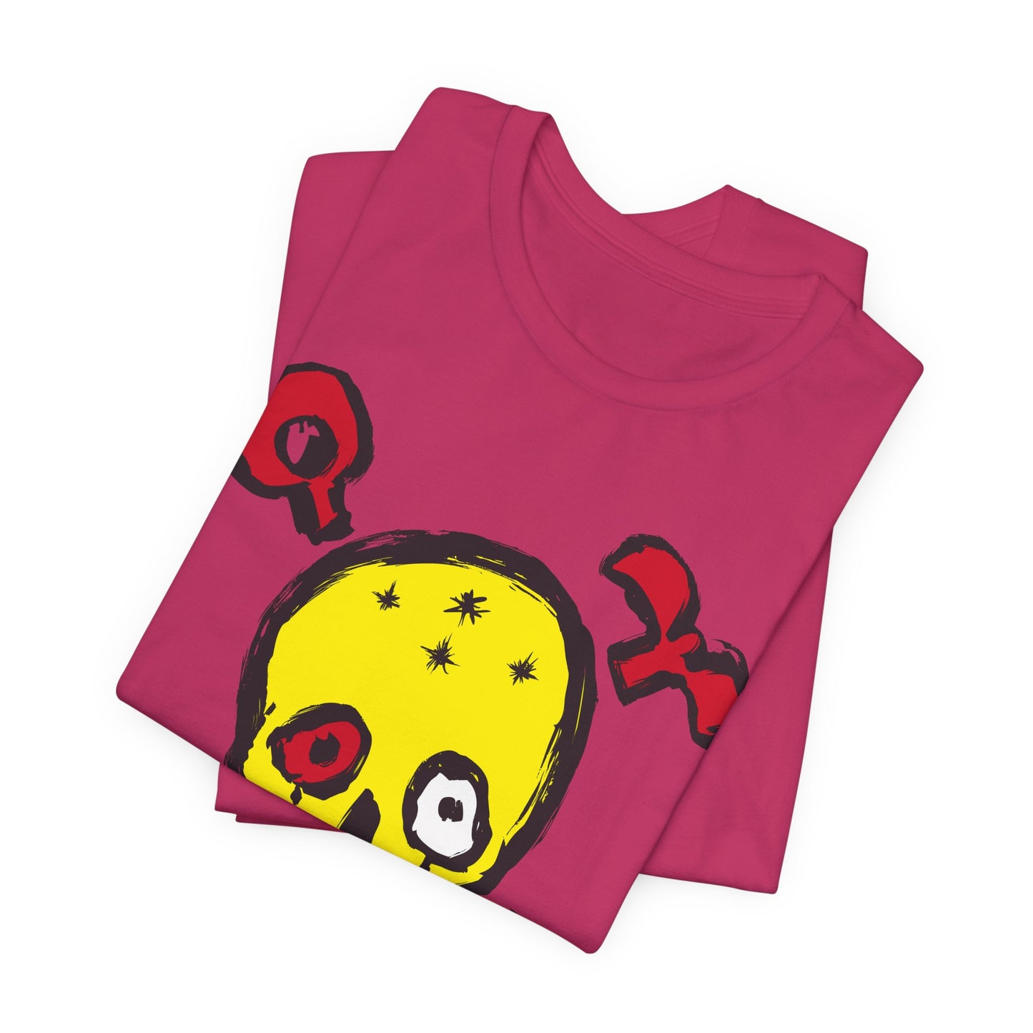 Yellow Skull Graphic Design Tee, Skull Shirt, Vintage Tees, Art Design T-Shirt, Vintage Graphic Tee, Art Shirts with Skulls
