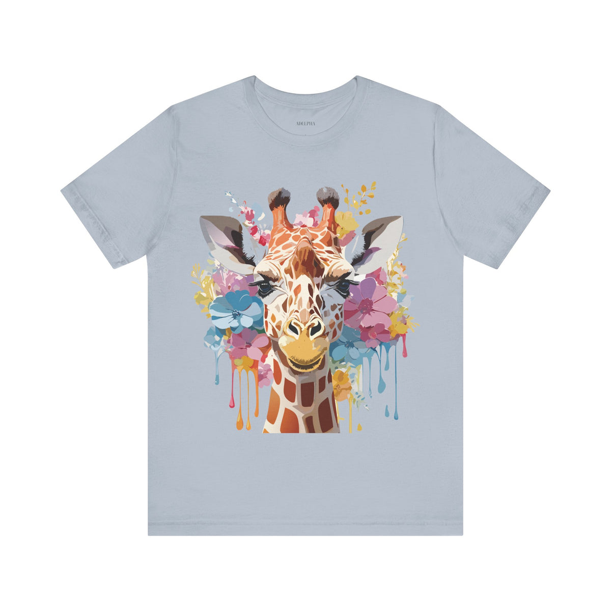 Giraffe Graphic Unisex Cotton Bella+Canvas Tee with Art Animal Design e18
