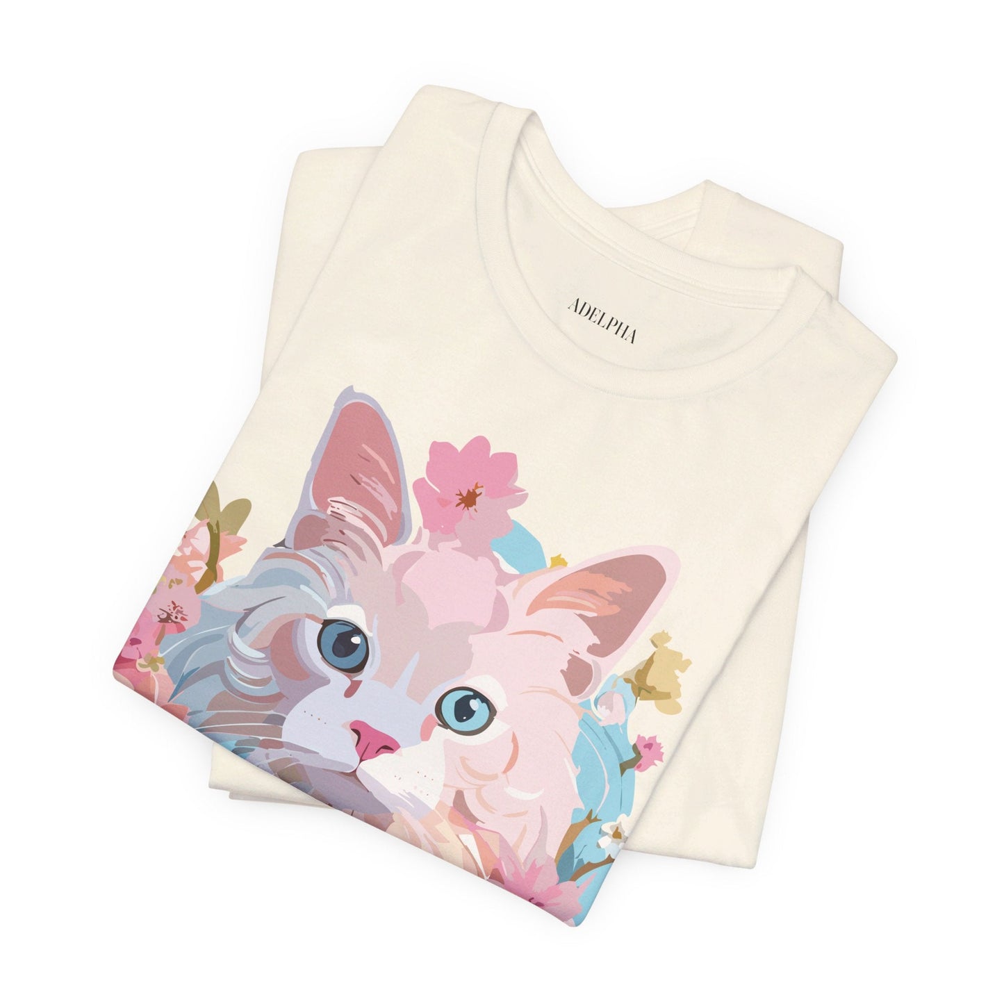 Cat Graphic T Shirt Unisex Short Sleeve Vintage Adelpha Art Tee