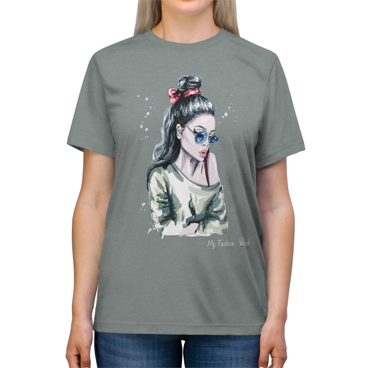 Tri-blend Tee Shirt with Art Design