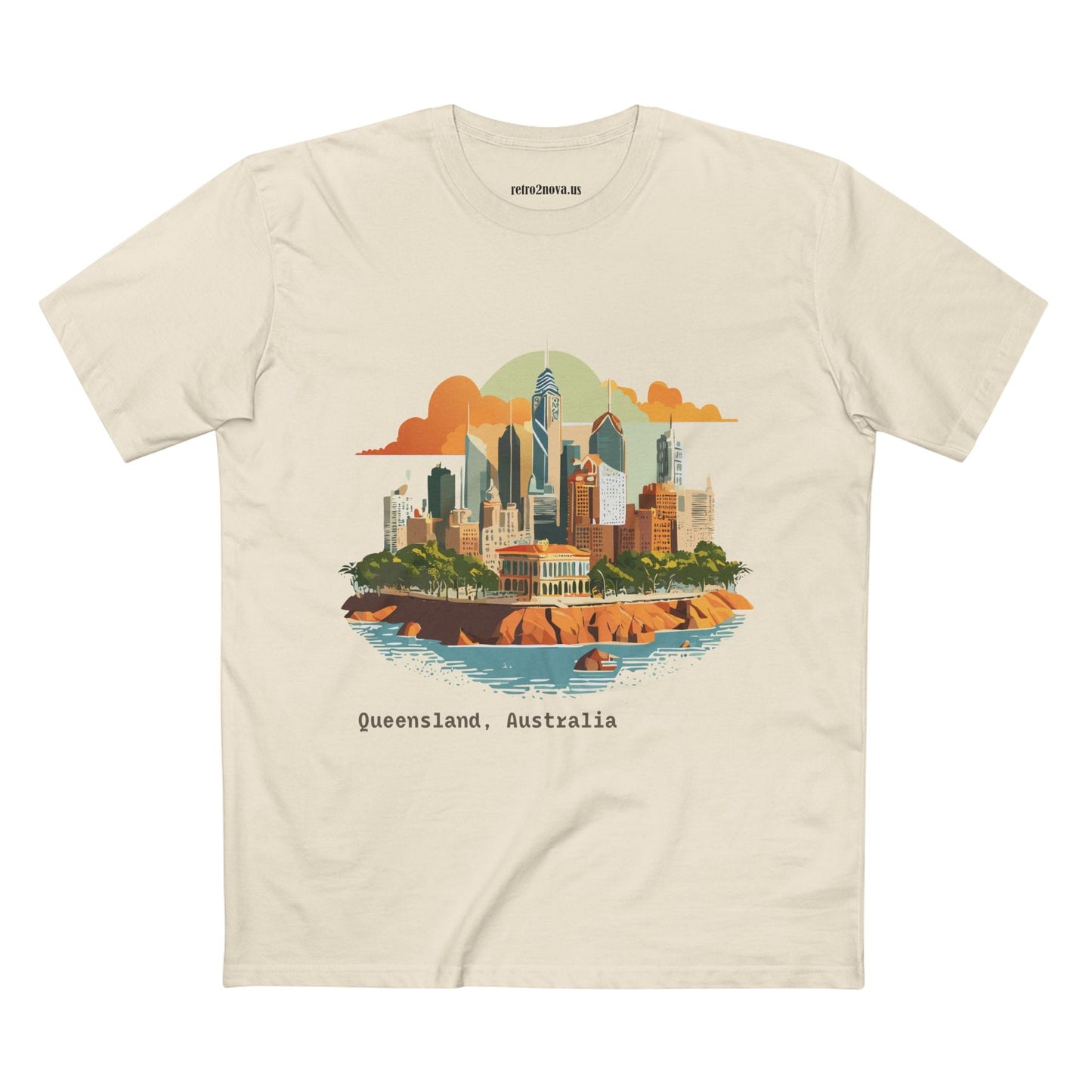 Unisex Travel Shirt Australia Art Tee Premium Cotton Original Design Retro2Nova TT65