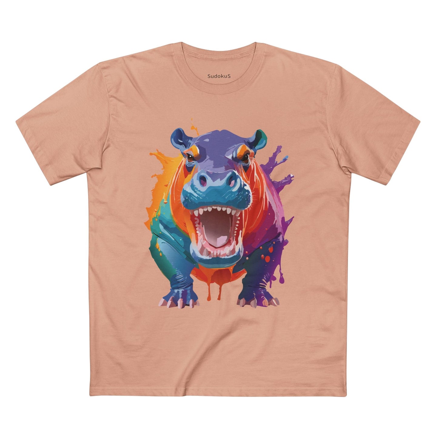 Hippo Graphic Unisex 100 Cotton Staple Tee with Animal Design Artwork 5