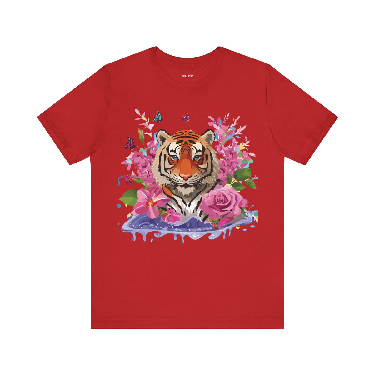 Tiger Graphic Unisex Cotton Bella+Canvas Tee with Art Animal Design e65