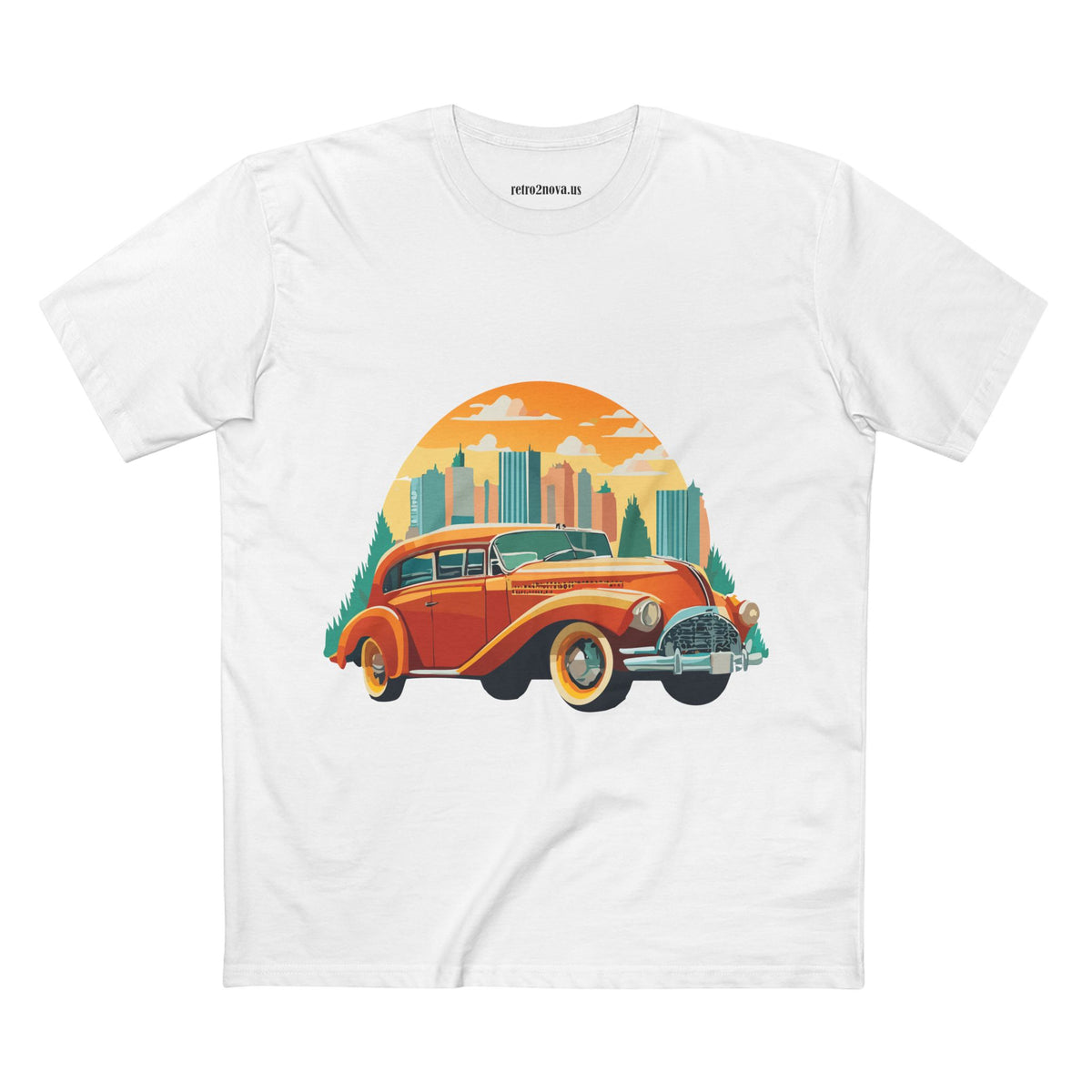 Retro Car Vintage Graphic Tee Staple Unisex 100 Cotton Tee Shirt - RC-19