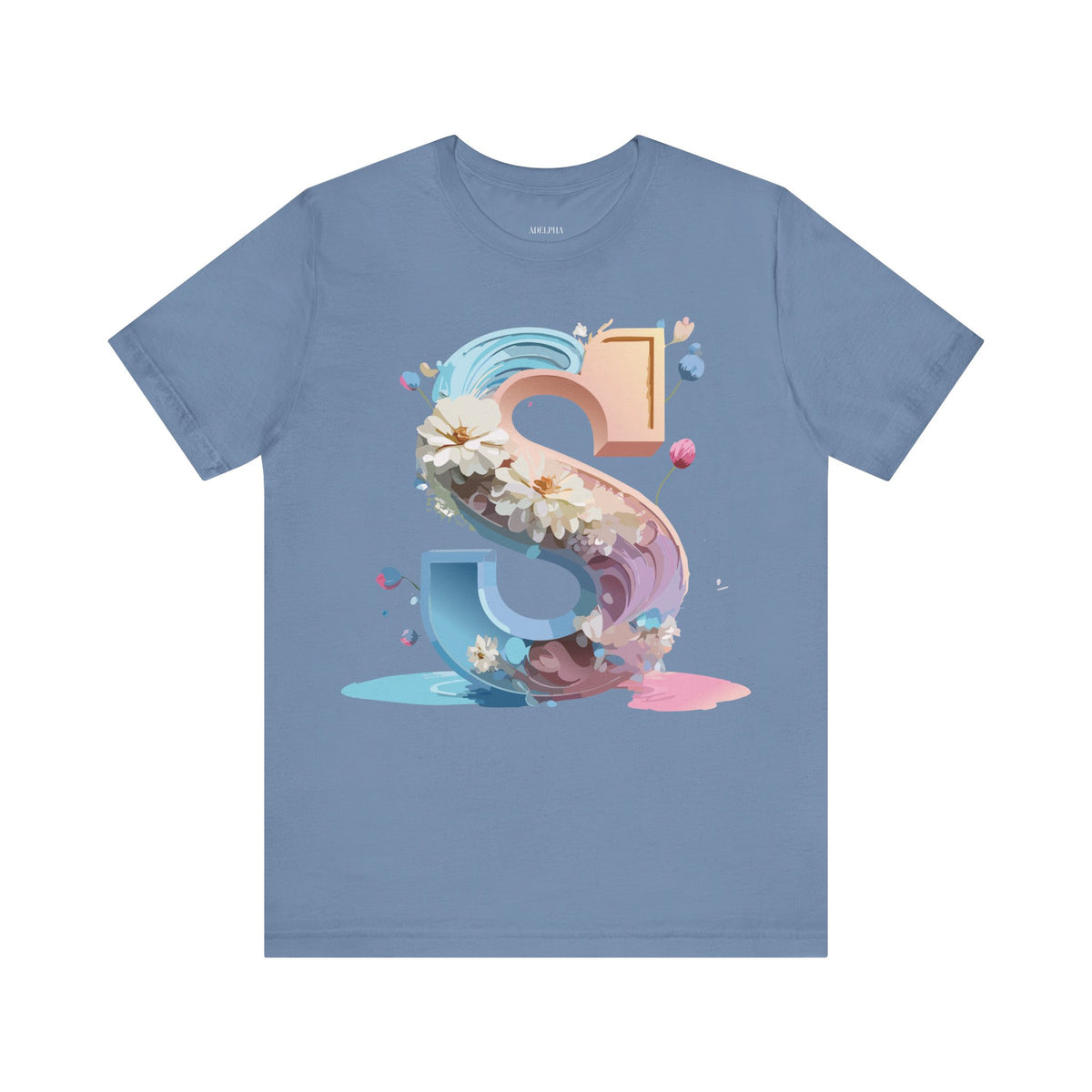 Letter S Graphic Unisex Cotton Bella+Canvas Tee with Art Letter Design