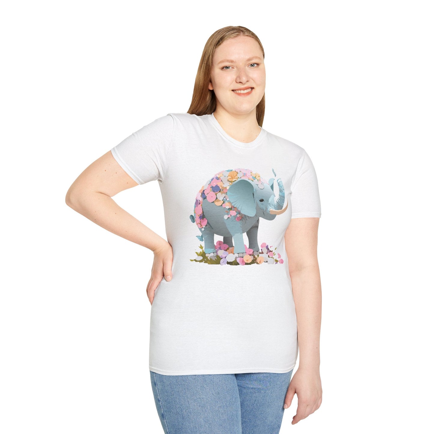 Elephant Graphic T Shirt Gildan Softstyle Unisex Cotton Tee With Elephant Print Design Artwork