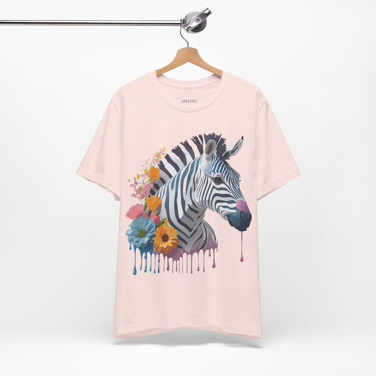 Zebra Graphic Unisex Cotton Bella+Canvas Tee with Art Animal Design e315