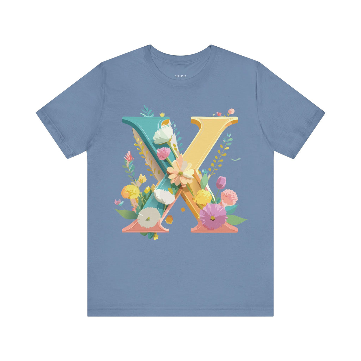 Letter X Graphic Unisex Cotton Bella+Canvas Tee with Art Letter Design