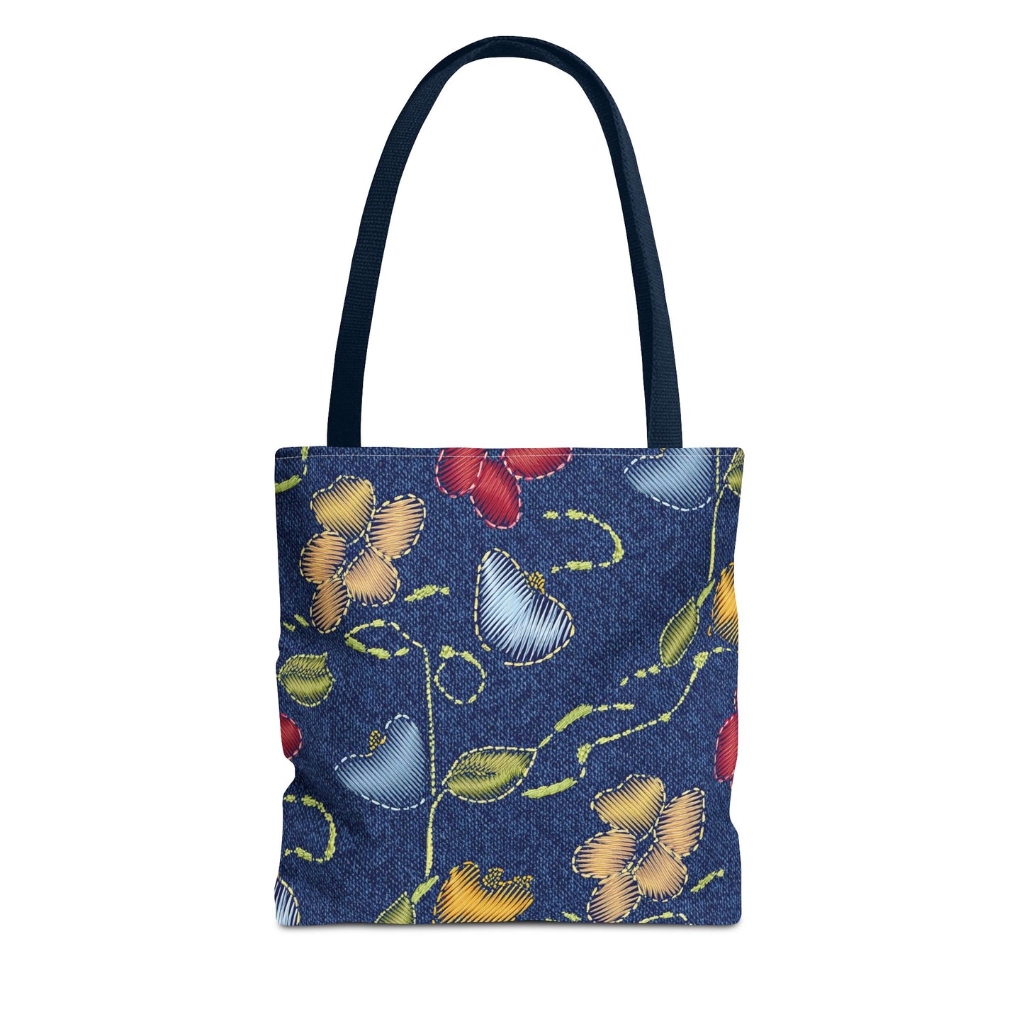 Denim Fabric Imitation Print Unisex Canvas Bag Poly Spun 3 Sizes Tote Bag 128