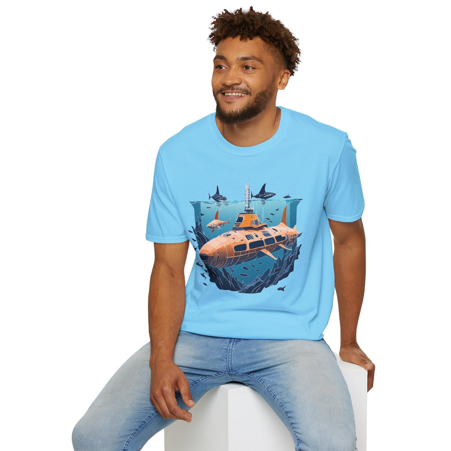 Ocean T Shirt Unisex Gildan Softstyle 64000 Ocean Theme Tee 100 Percent Cotton Fabric