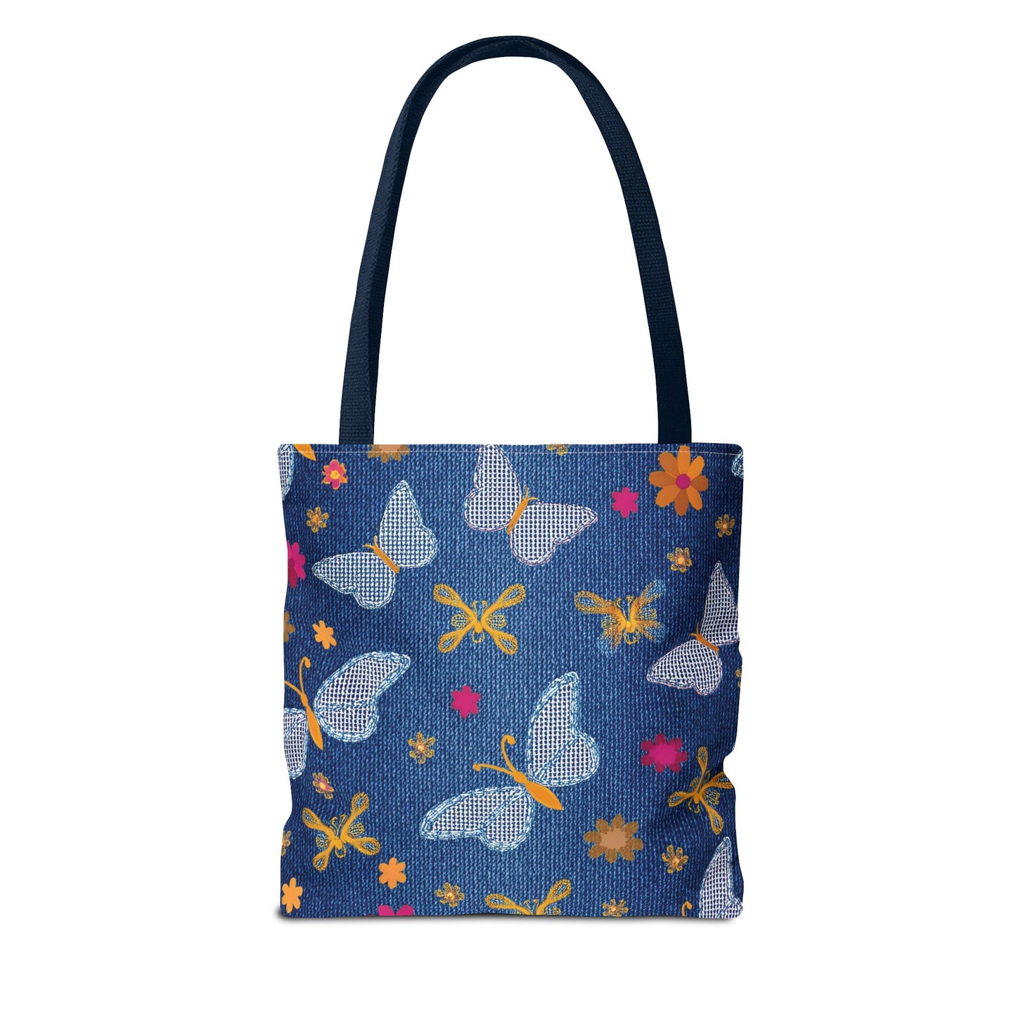 Denim Fabric Imitation Print Unisex Canvas Bag Poly Spun 3 Sizes Tote Bag 170