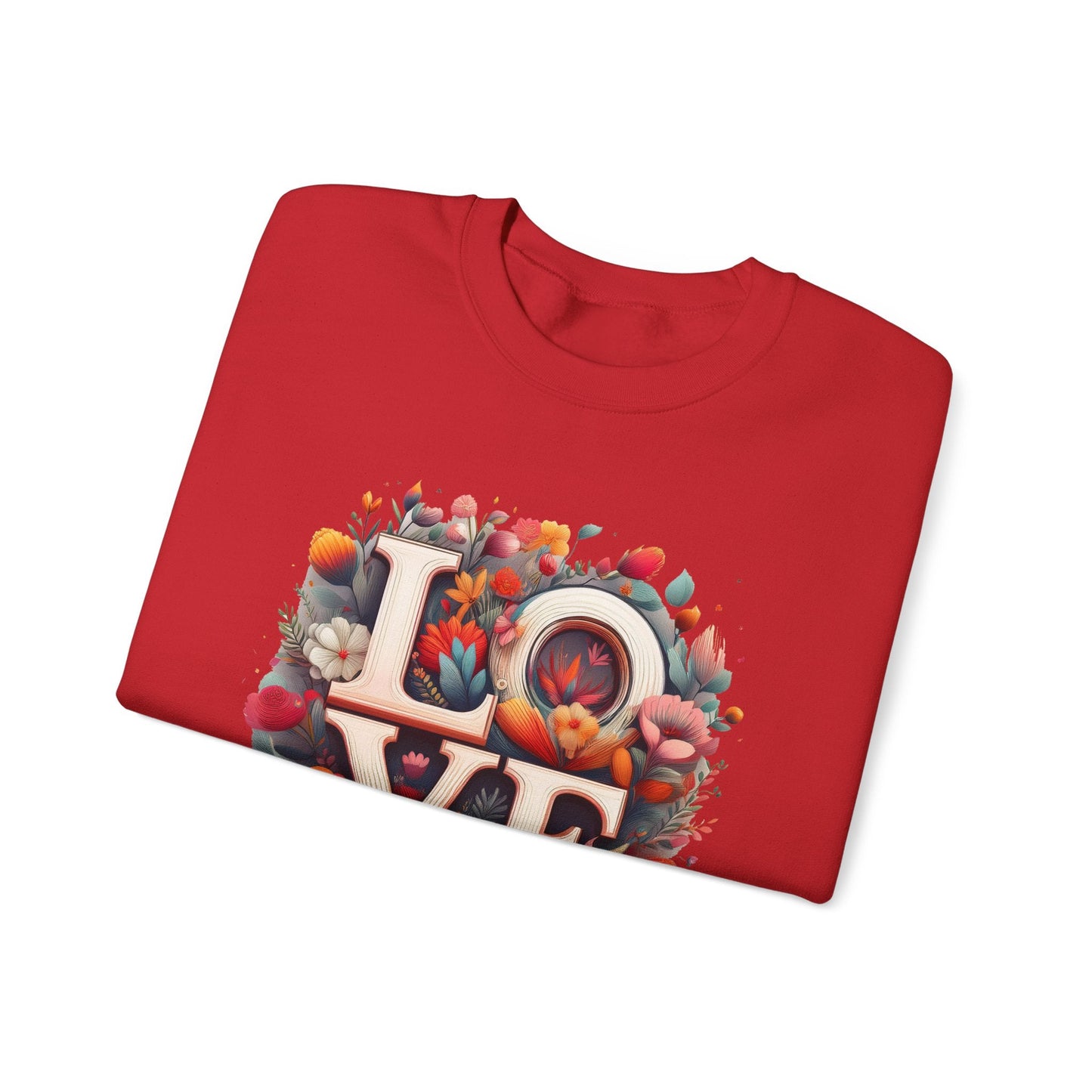 Floral Love Valentines Day Sweatshirt Unisex Crewneck Love Flower Gift Idea Cozy Everyday Wear
