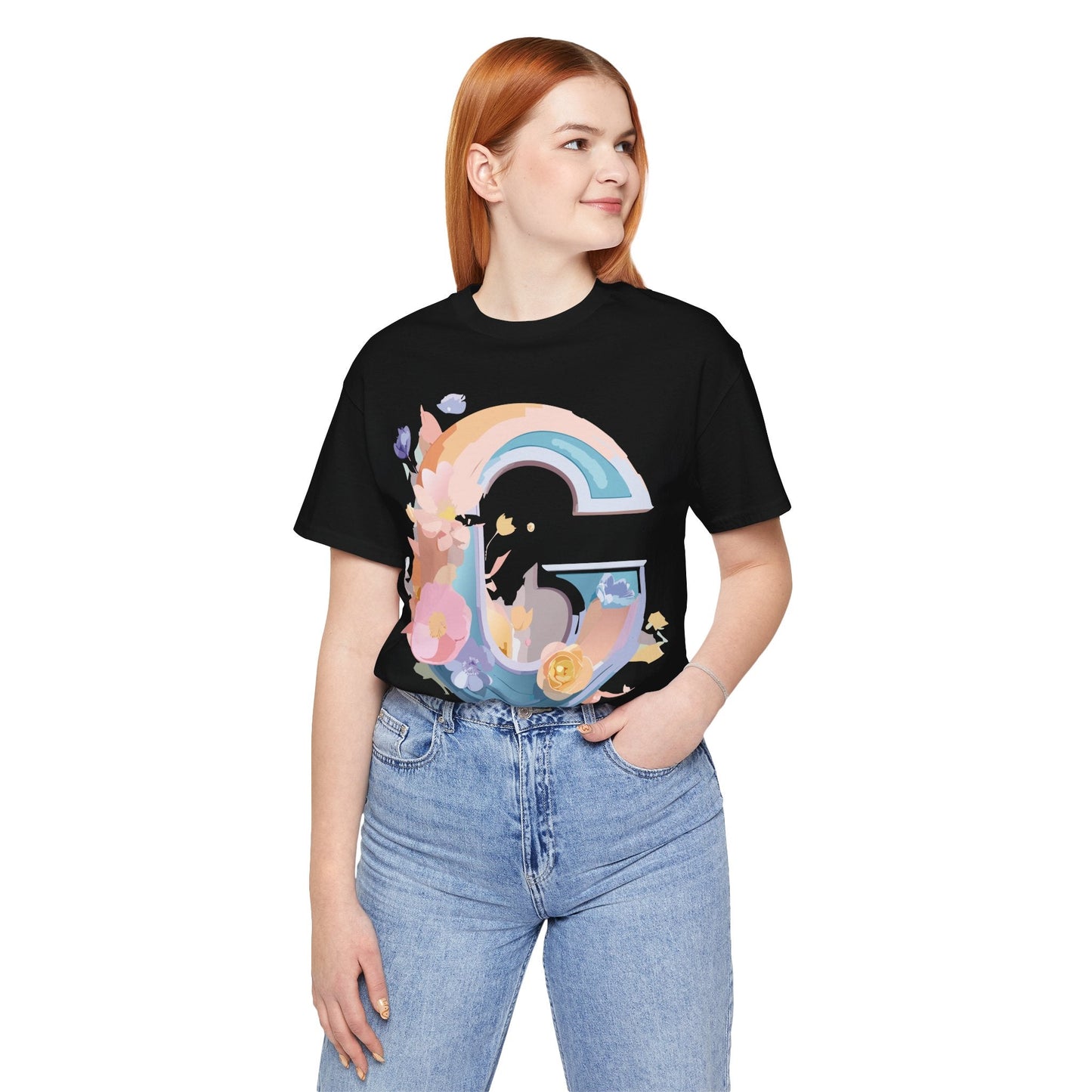 Letter G  Graphic Tee Unisex Short Sleeve Vintage Inspired Artwork Print