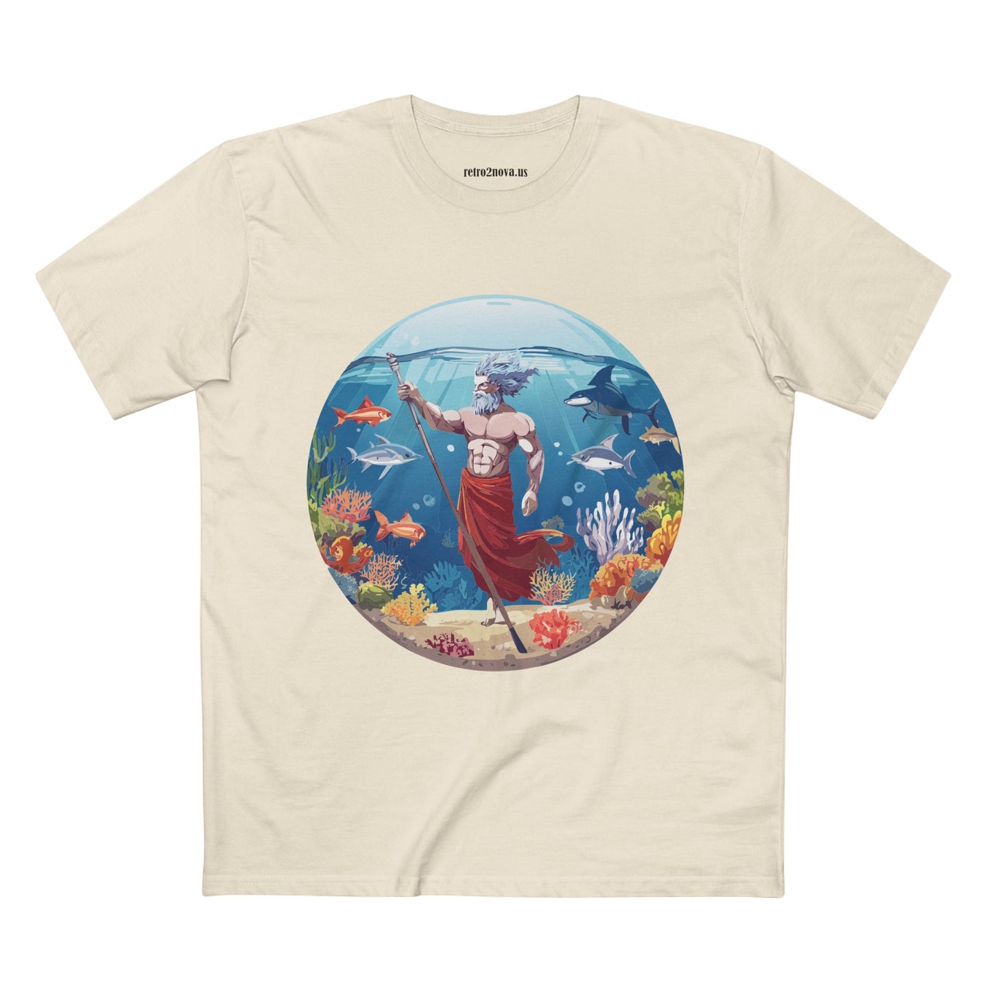 Retro2Nova Ocean Shirt Unisex Premium Cotton Tee With Original Art Design OP13 Exclusive Edition