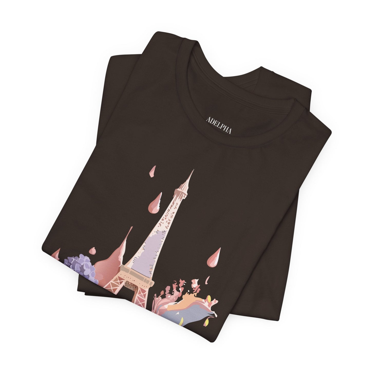 Paris Graphic Tee Unisex Short Sleeve Shirt With Vintage Inspired Adelpha Artwork