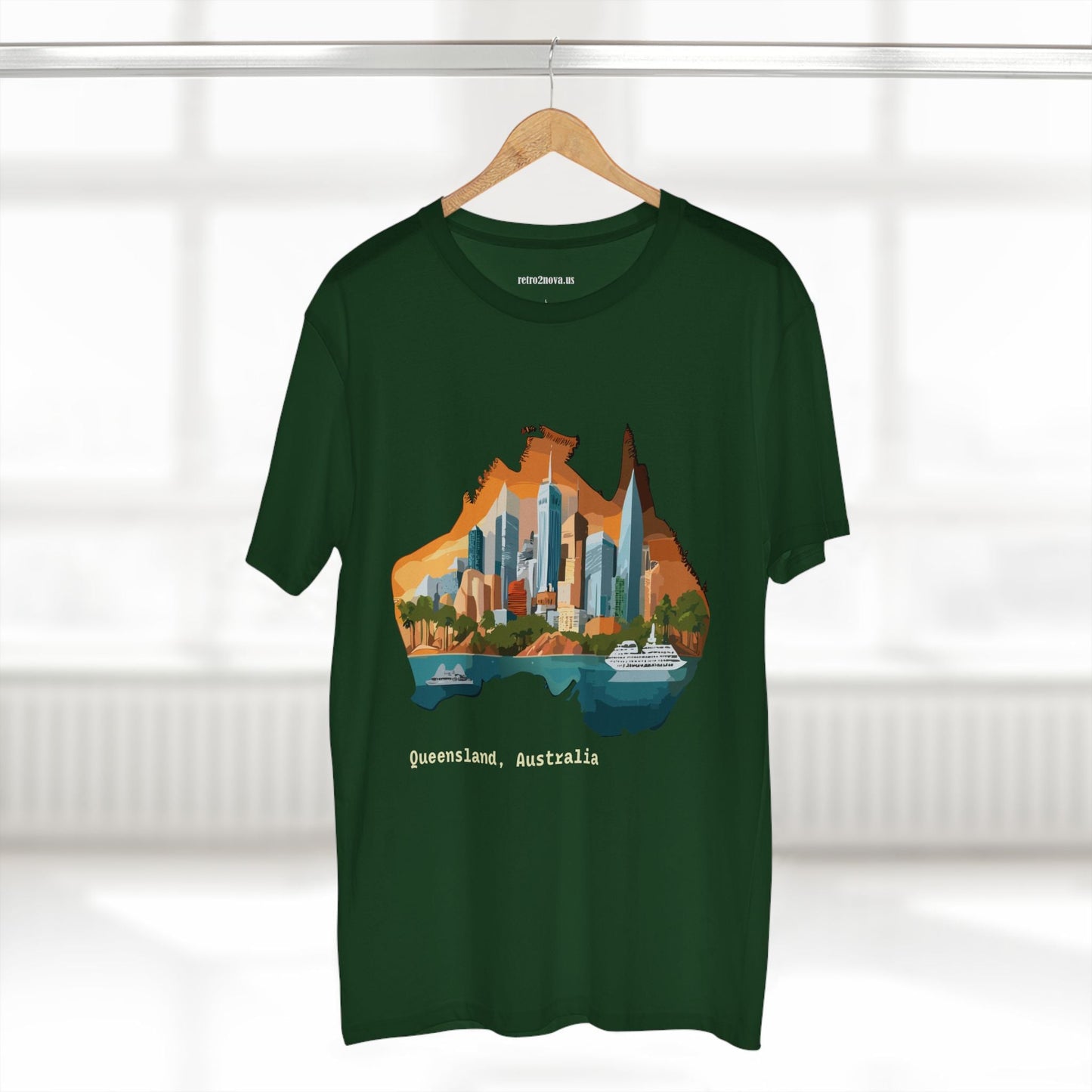 Retro2Nova Australia Travel Shirt Unisex Premium Cotton Tee With Original Art Design