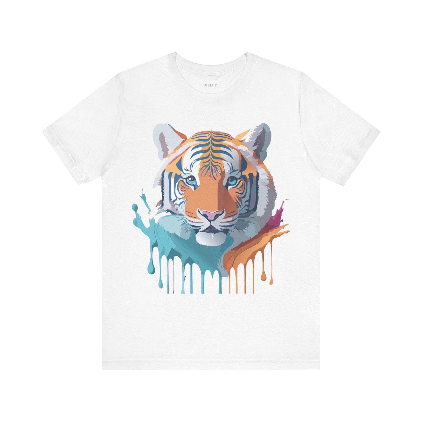 Tiger Graphic Tee Unisex Short Sleeve Shirt With Vintage Inspired Adelpha Artwork