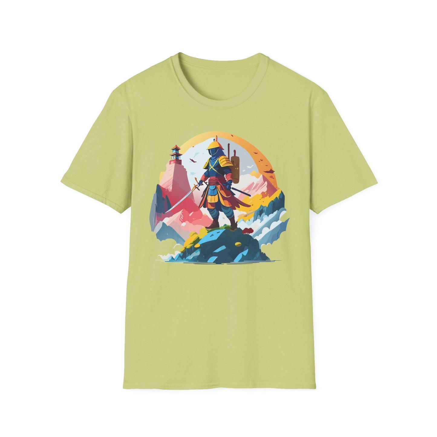 Samurai Unisex T Shirt Softstyle 64000 Short Sleeve Tee 100 Percent Cotton Breathable Comfort Fit