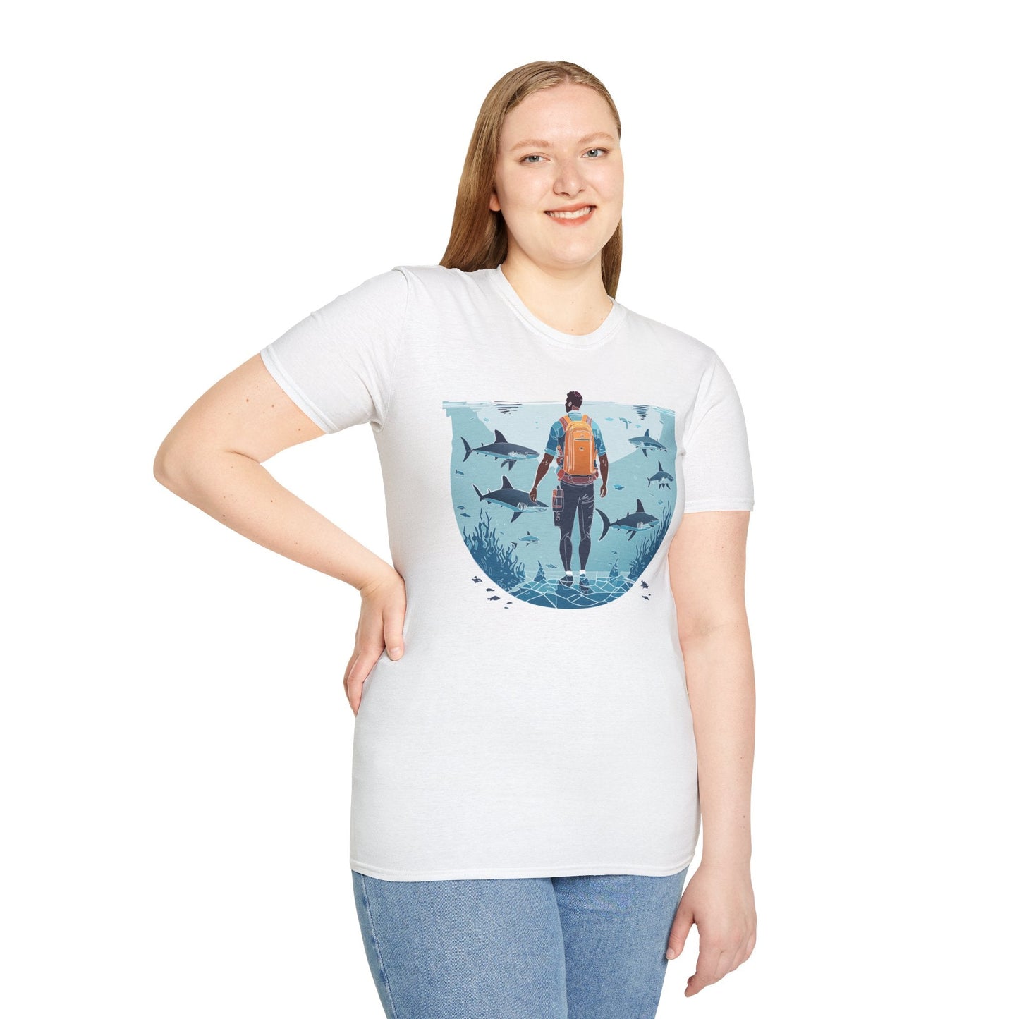 Ocean Tee Shirt Unisex Softstyle T Shirt With Ocean Art Design U Boat Theme Graphic Artwork Edition