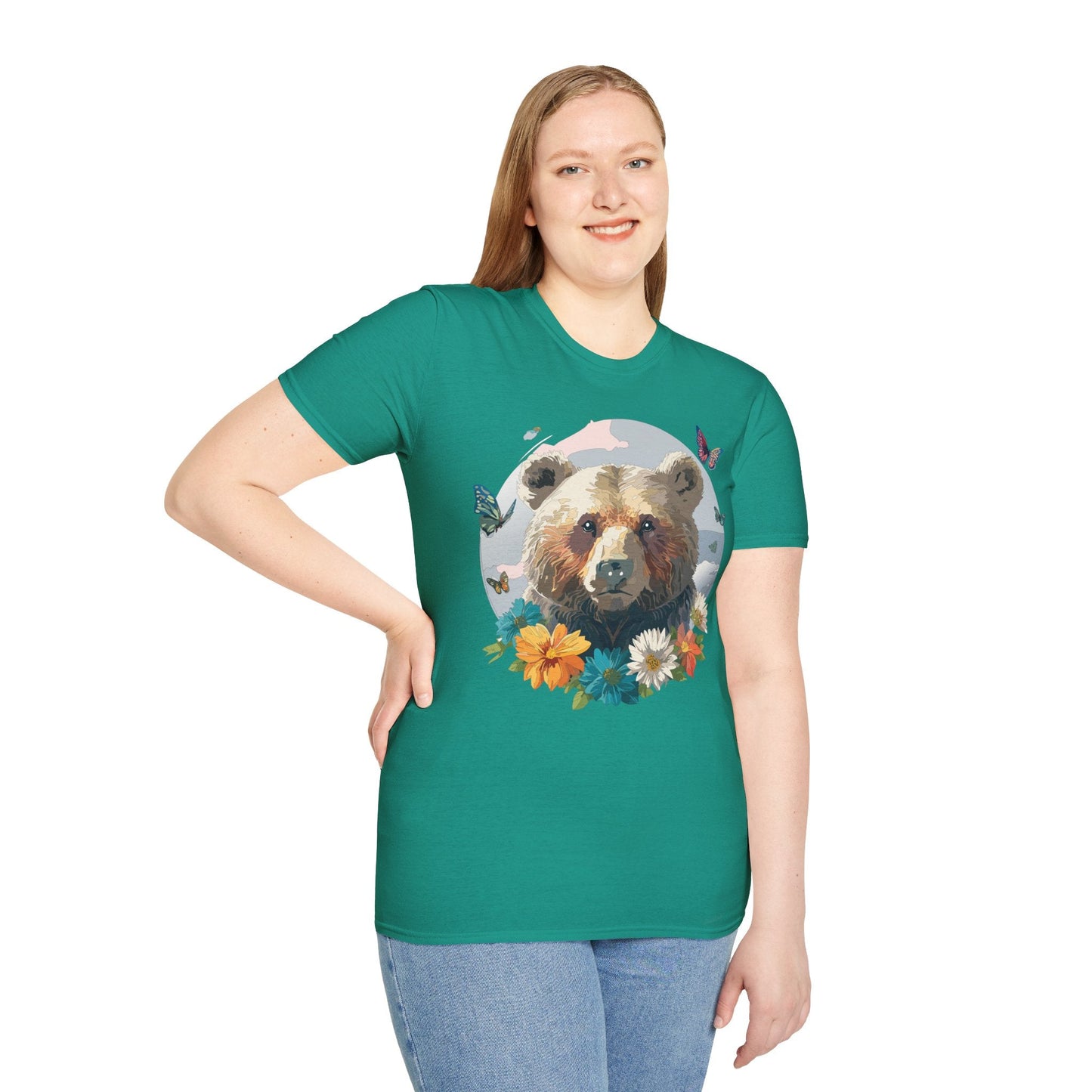 Bear T Shirt Unisex Gildan Softstyle Cotton Tee With Teddy Bear Design Lightweight Comfort