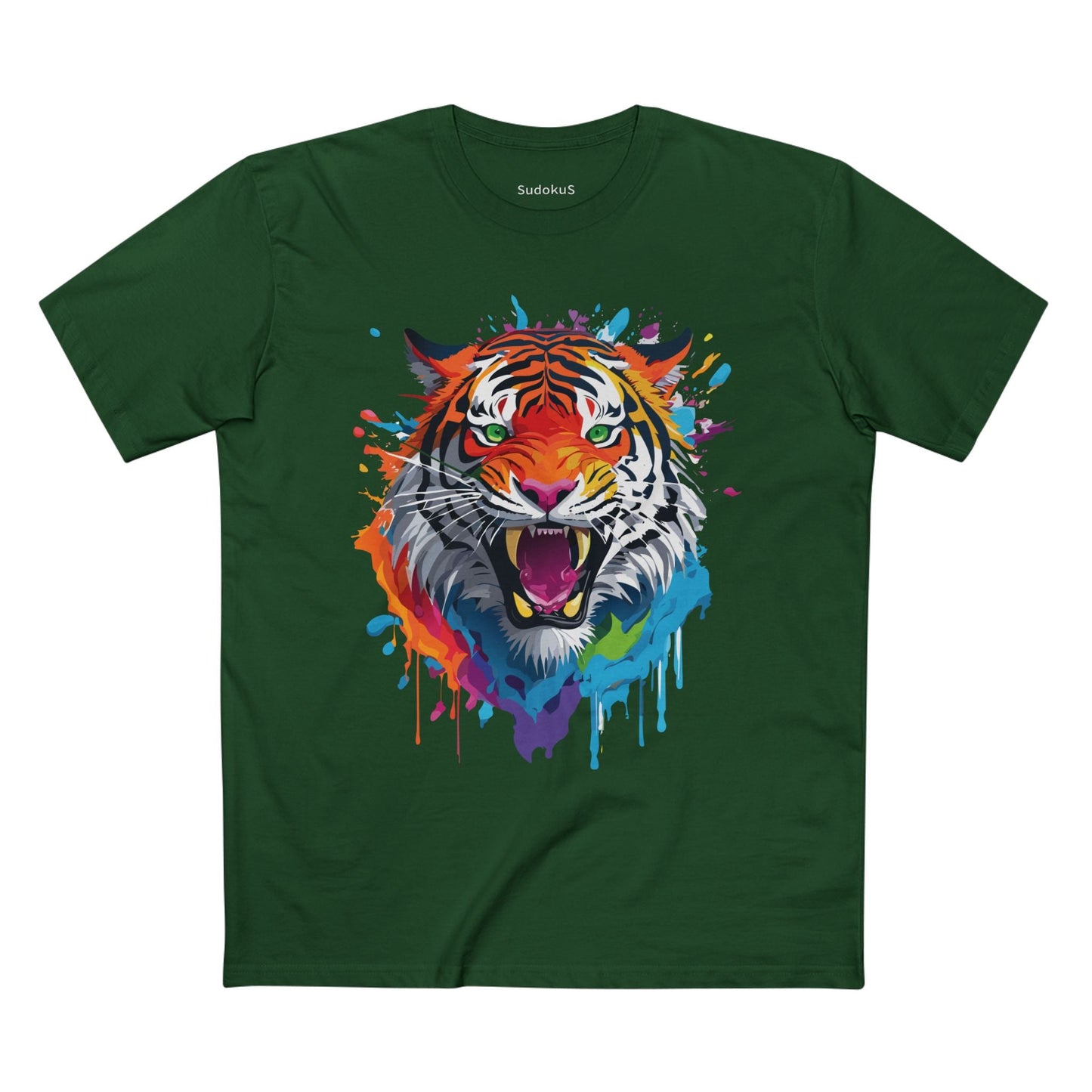Tiger Graphic Unisex 100 Cotton Staple Tee with Animal Design Artwork 32