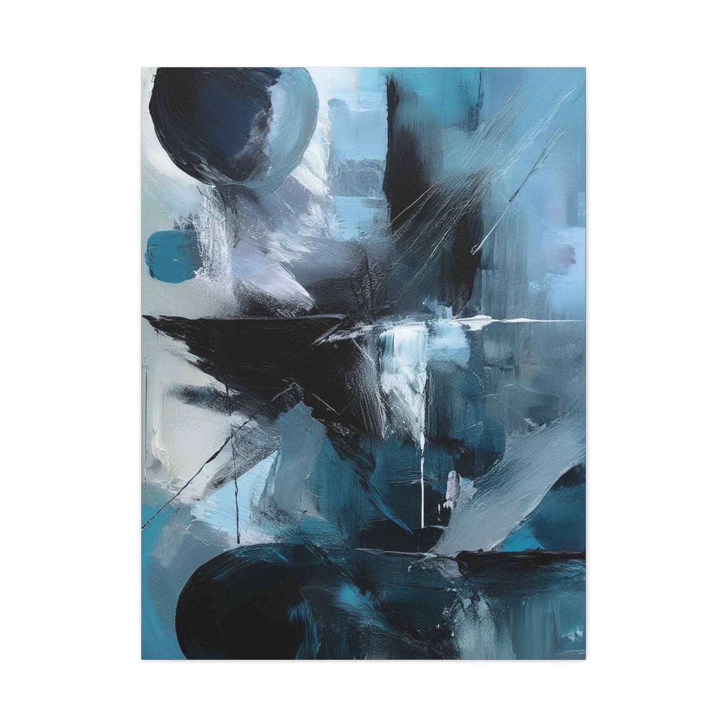 Blue Abstract Painting Print Canvas 20x24,20x30,24x30, 24x32,24x36,30x40, 32x48,36x48,40x60 Pine-Wood Inner Frame ABS-29