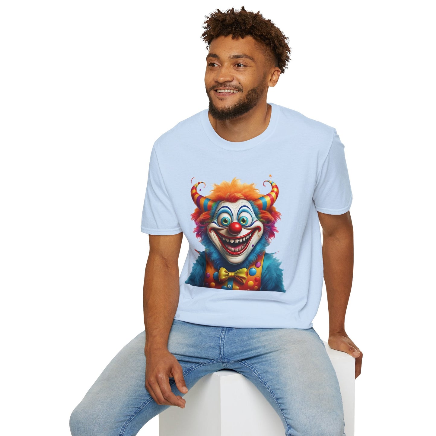 Unisex Clown Shirt Circus Tee Funny Man Shirt Scary Man Shirt Gildan Softstyle 64000