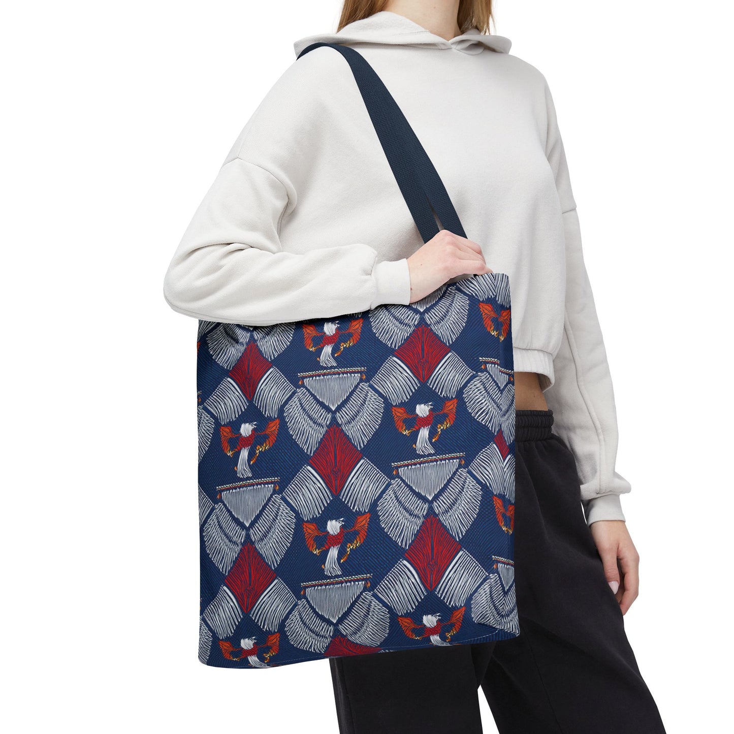 4th of July Graphic Denim Fabric Imitation Print Unisex Canvas Bag Poly Spun 3 Sizes Tote Bag 200-3