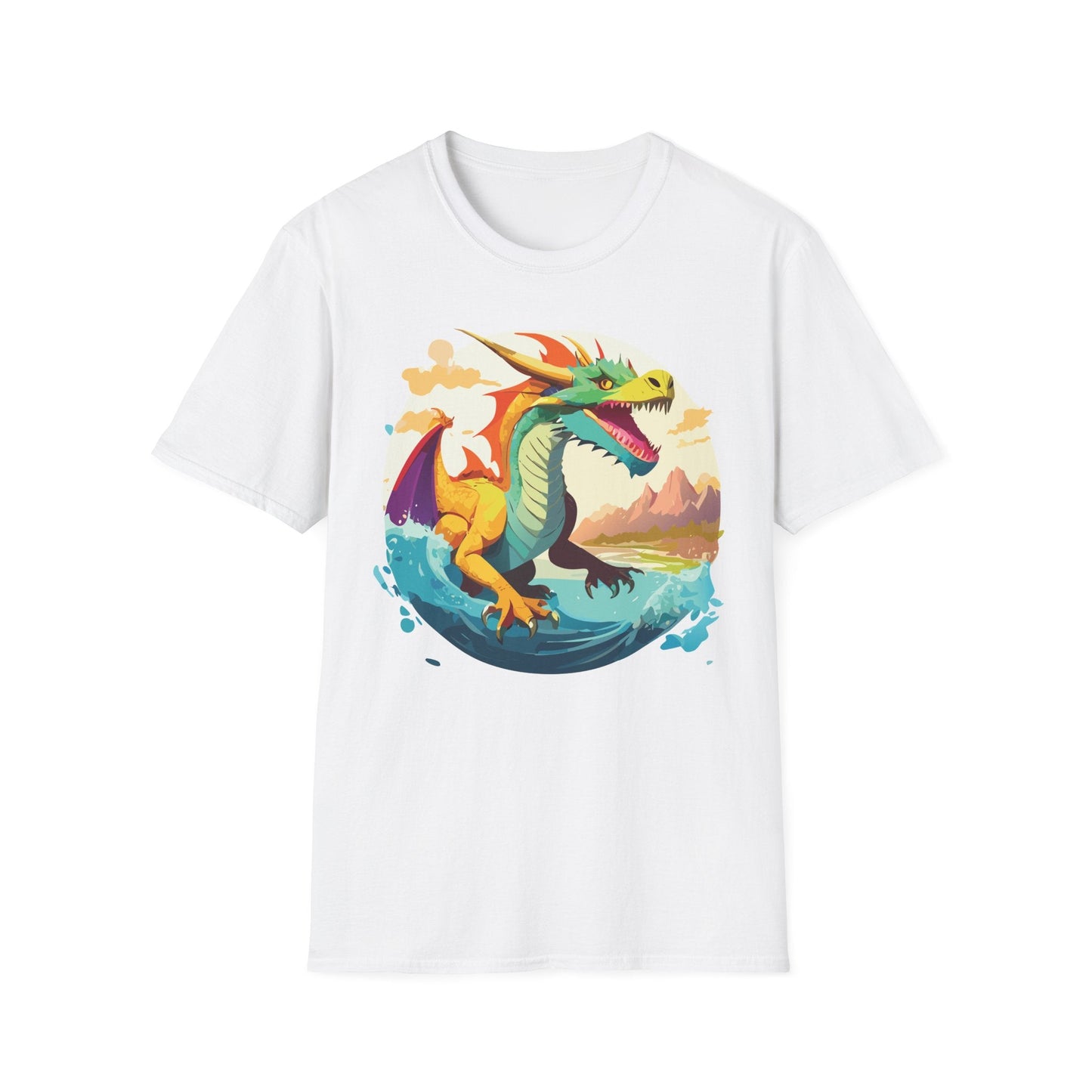 Dragon Graphic Unisex Cotton Softstyle Art Design Tee With Animals 13