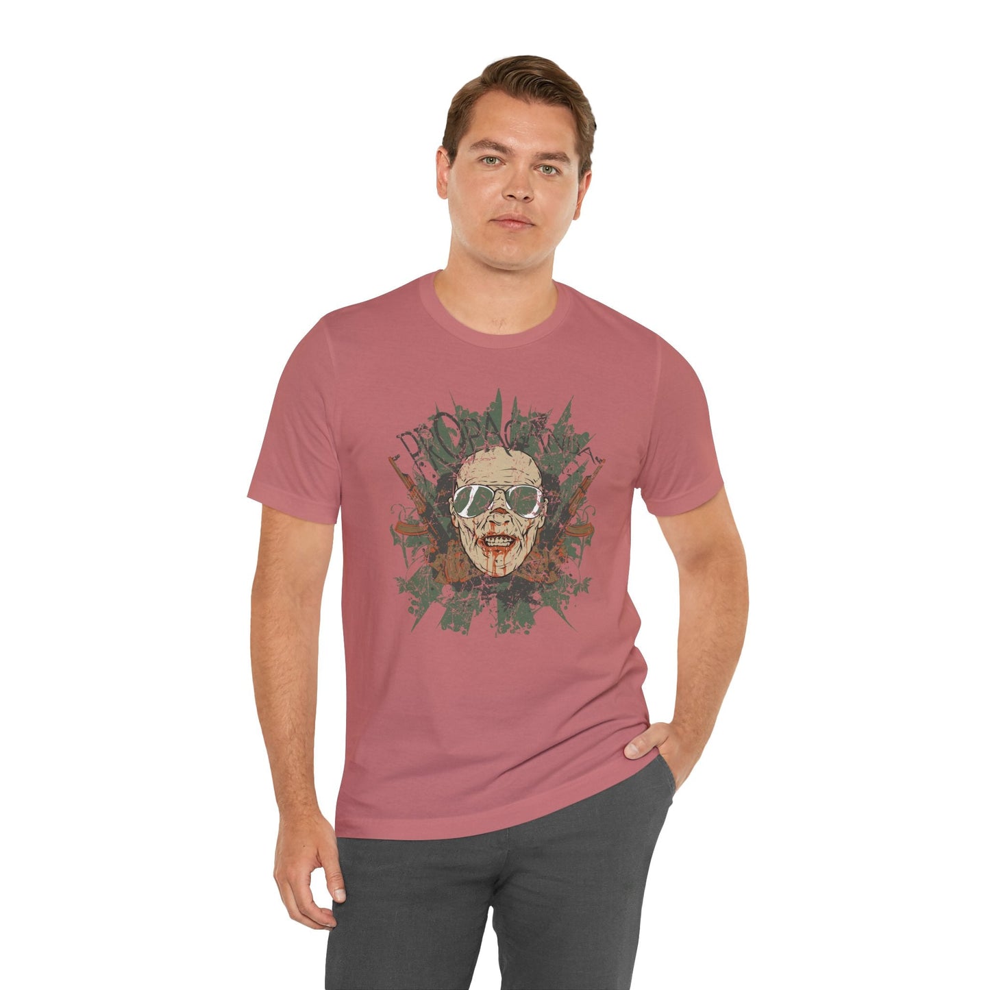 Retro Skull Floral Graphic Design Unisex Cotton T-Shirt G-2