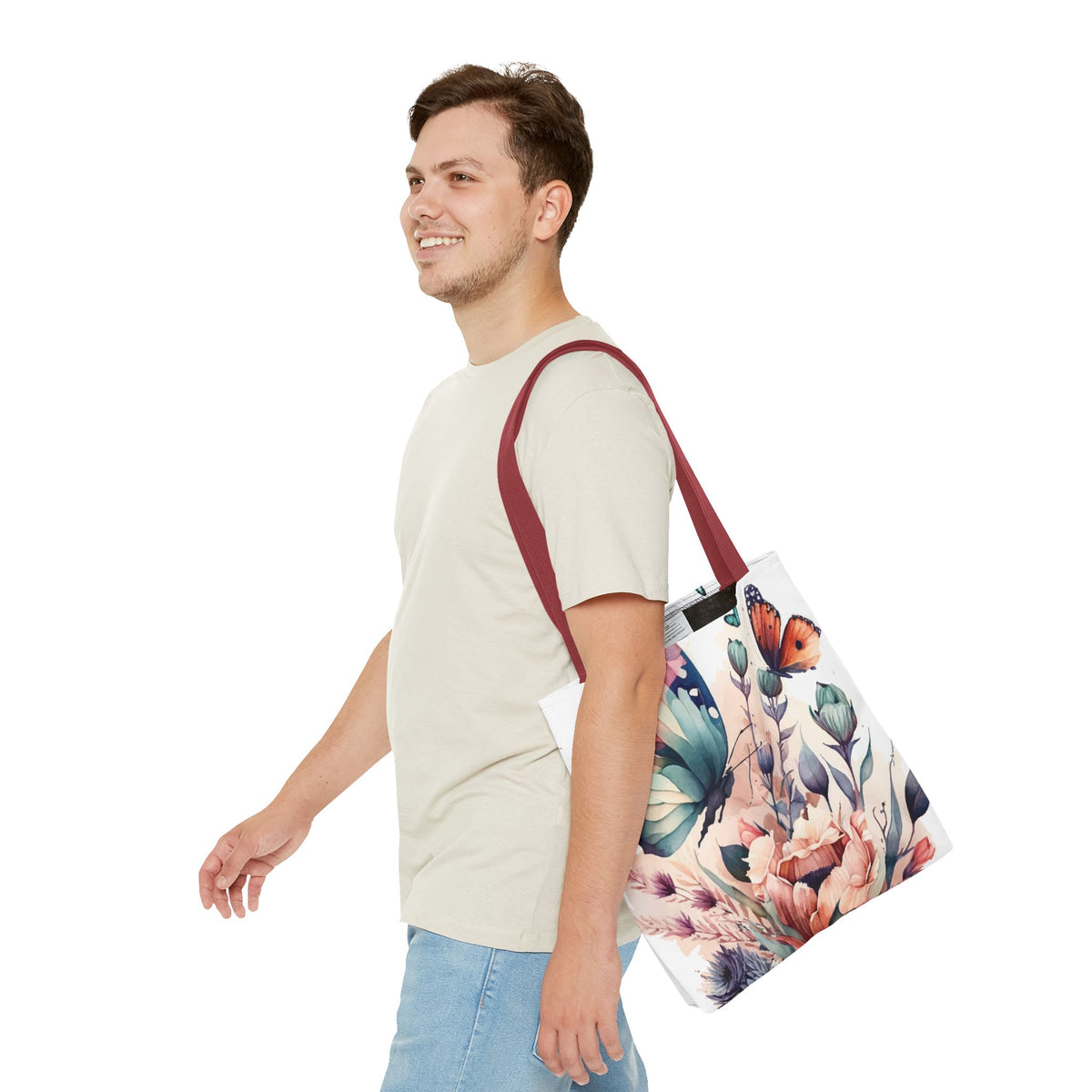 Bolsa con estampado de mariposas 